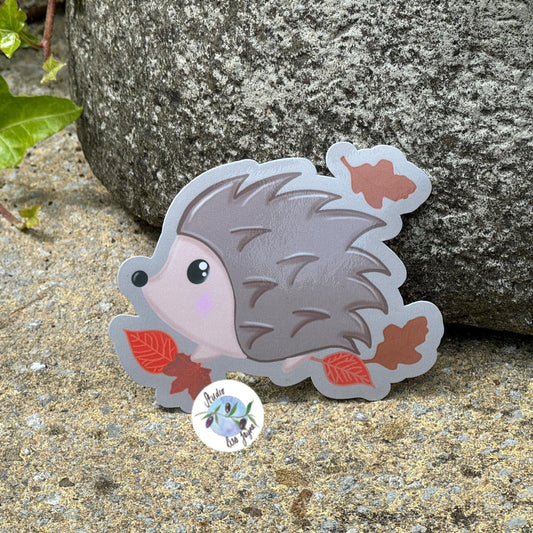 Hedgehog Autumn Waterproof Vinyl Sticker