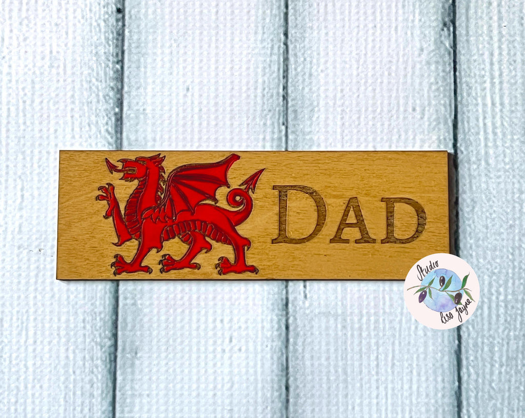 Personalised Hand Painted Welsh Dragon Flag Bookmark - Cymru - dad handmade welsh gift reader
