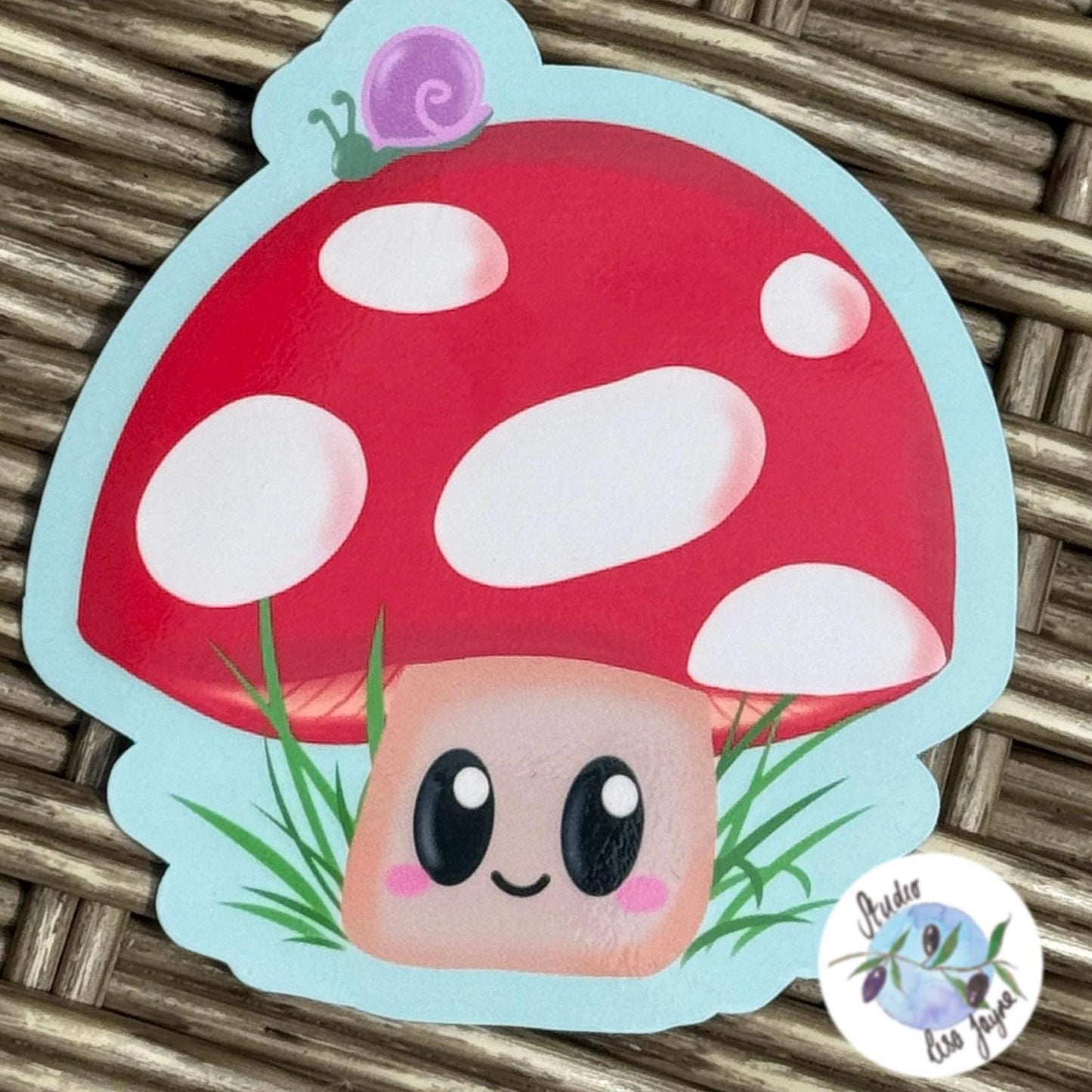 Mushroom Cute Kawaii Fungi Toadstool Waterproof Vinyl Sticker Handmade Original Artwork