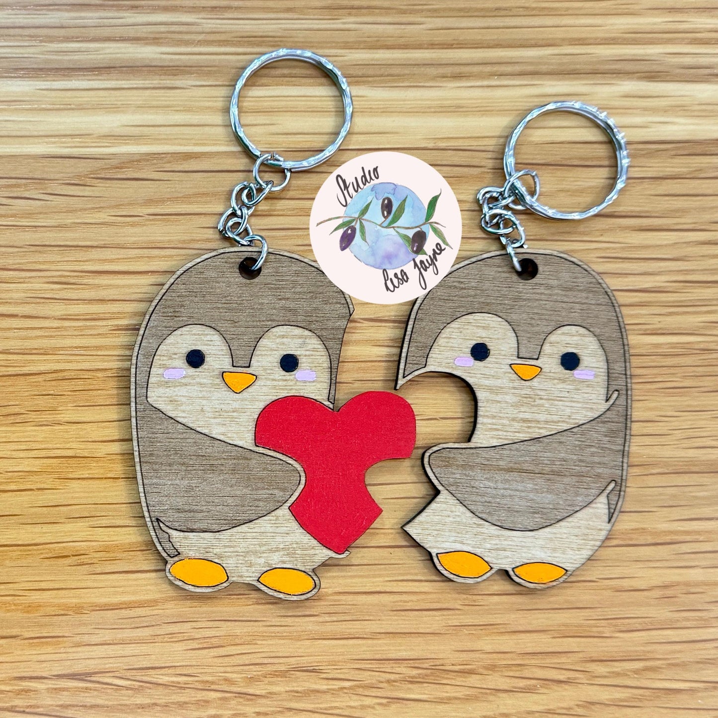 Penguin Couple Love Keyring Pair Best Friend Anniversary Birthday Gift