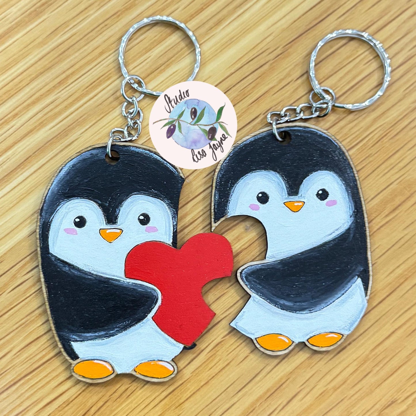 Penguin Couple Love Keyring Pair Best Friend Anniversary Birthday Gift