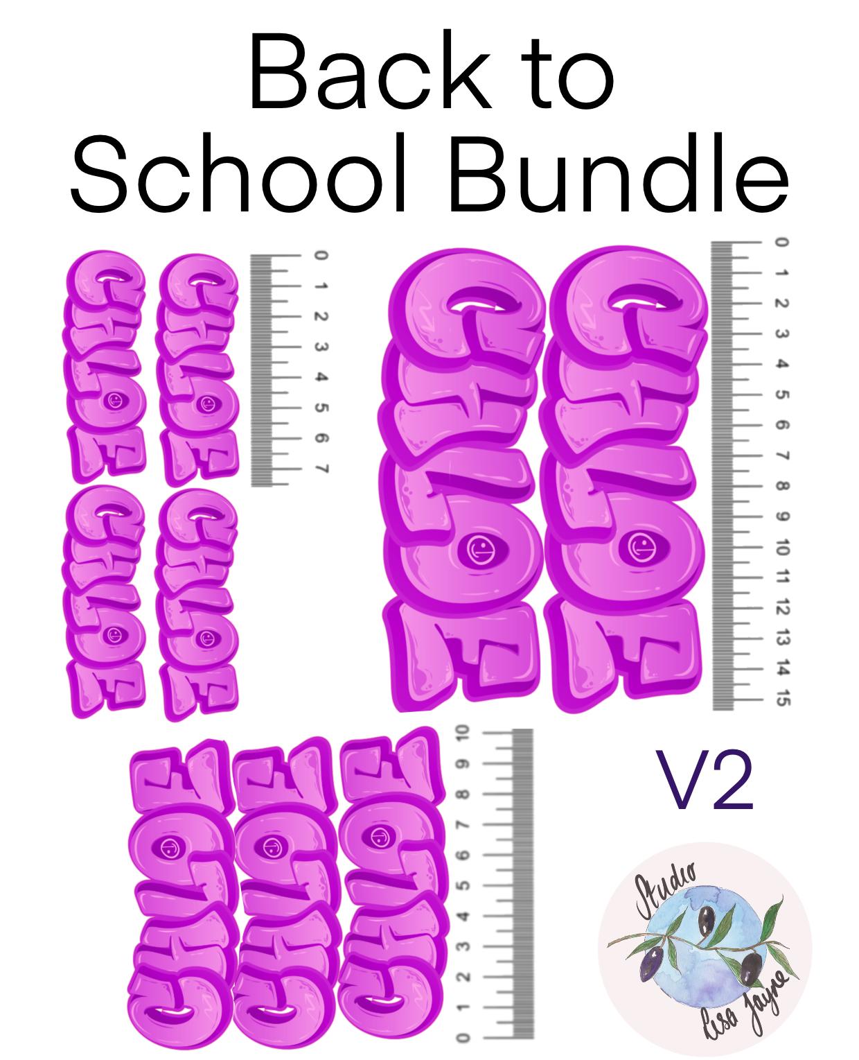 Back to school name label example bundle