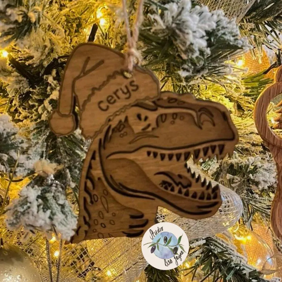 Christmas Dinosaur Handmade Tyrannosaurus Christmas Tree Decoration Personalised