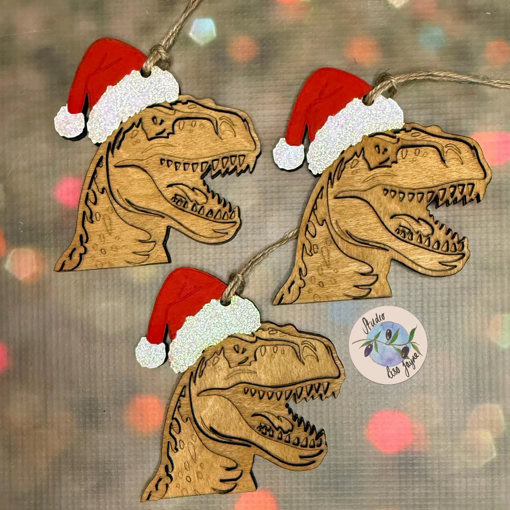 Christmas Dinosaur Handmade Tyrannosaurus Christmas Tree Decoration Personalised