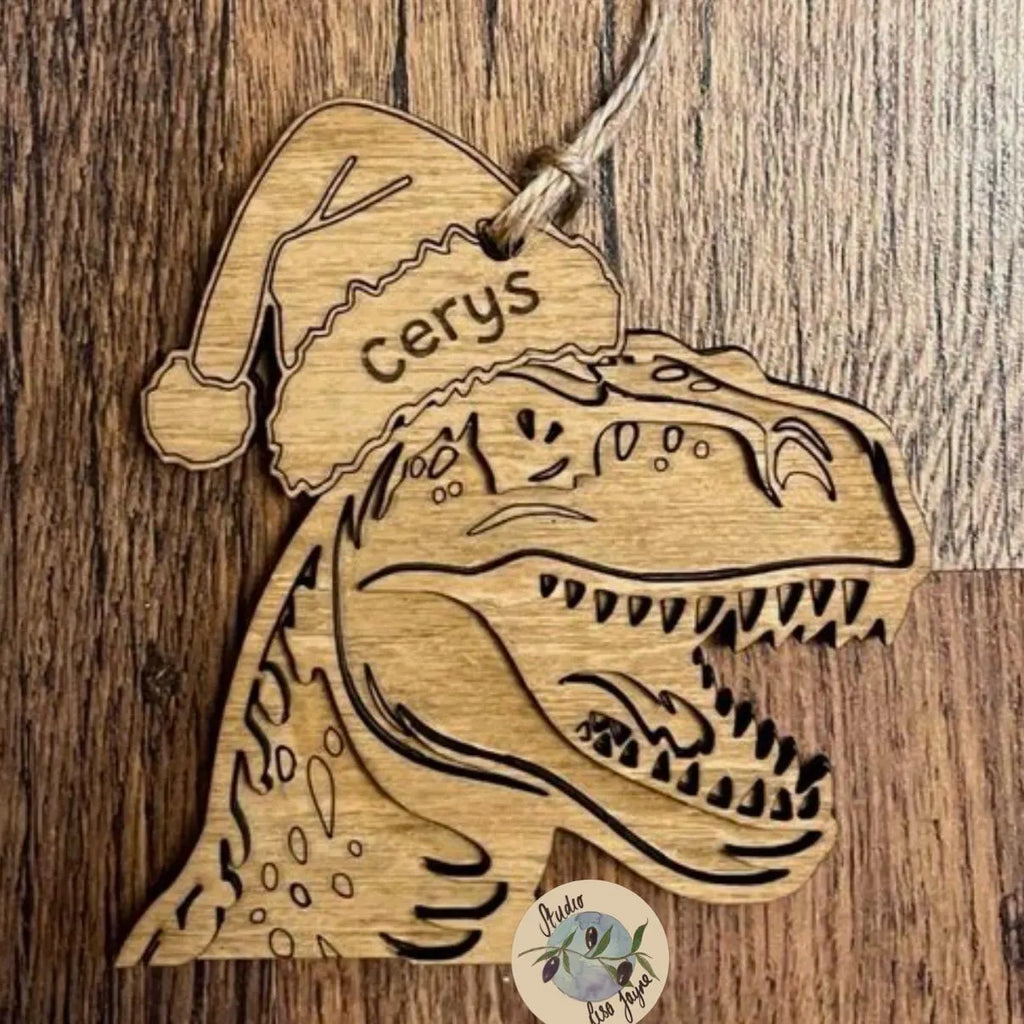Christmas Dinosaur Handmade Tyrannosaurus Christmas Tree Decoration Personalised