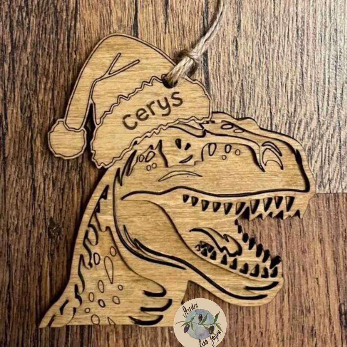 Christmas Dinosaur Handmade Tyrannosaurus Christmas Tree Decoration Personalised