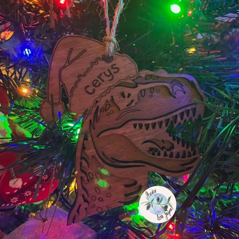 Christmas Dinosaur Handmade Tyrannosaurus Christmas Tree Decoration Personalised