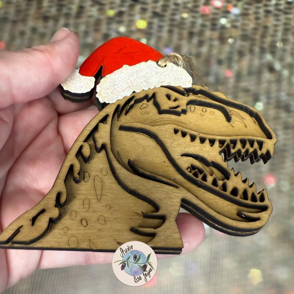 Christmas Dinosaur Handmade Tyrannosaurus Christmas Tree Decoration Personalised