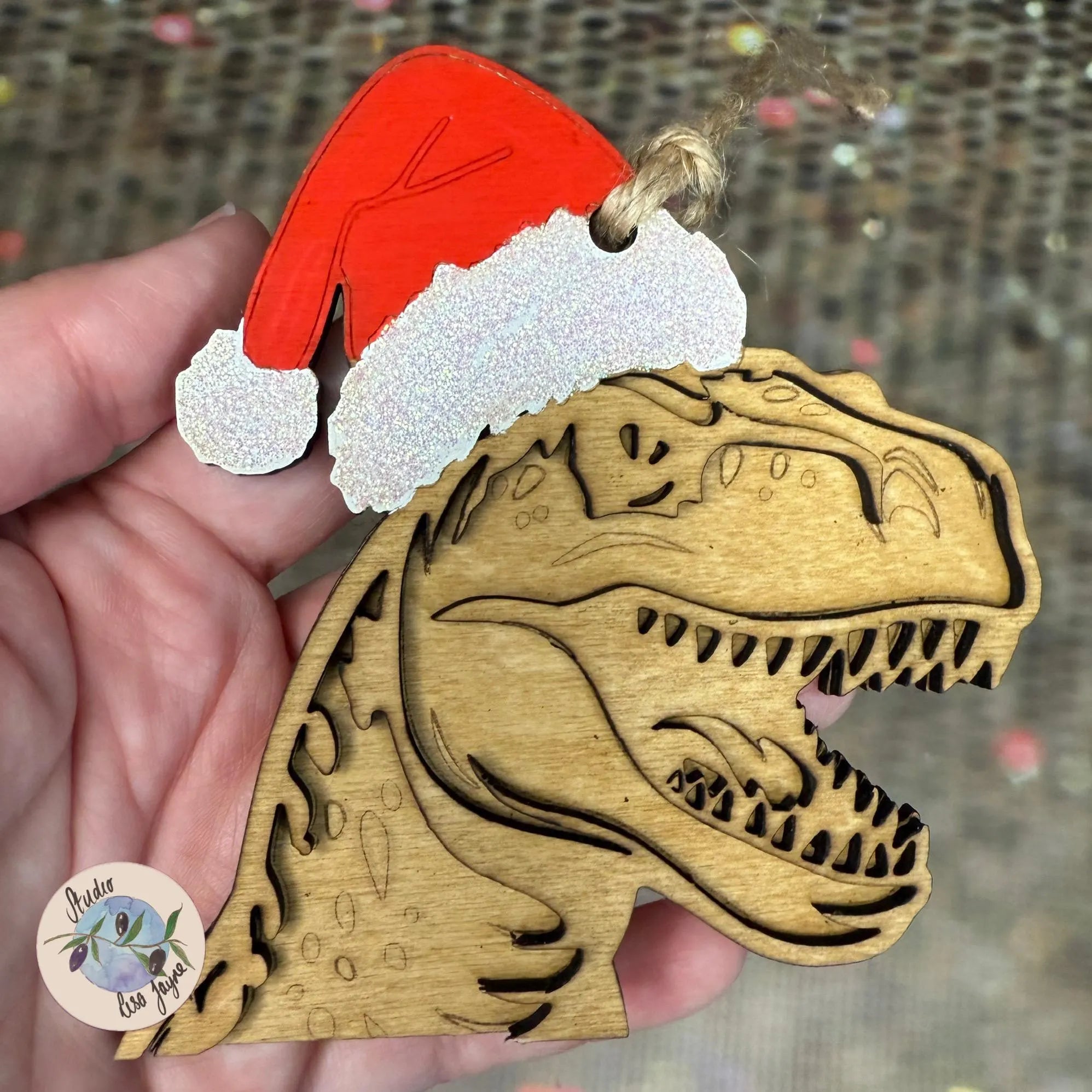 Christmas Dinosaur Handmade Tyrannosaurus Christmas Tree Decoration Personalised