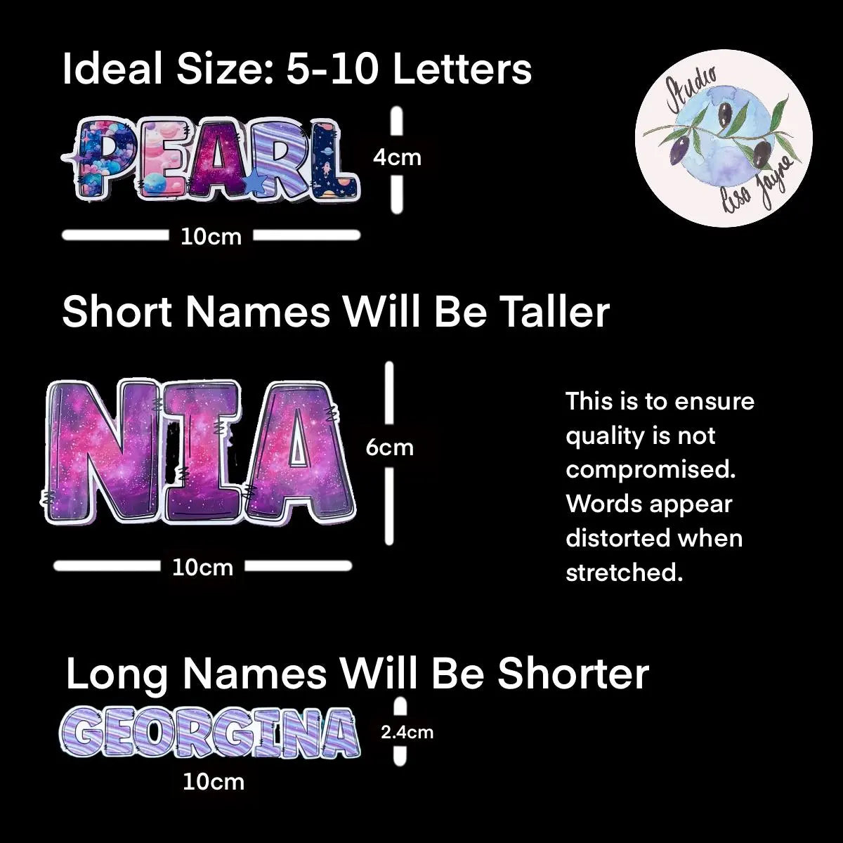 Space Personalised Waterproof Vinyl Name Sticker Outer Space Bright Galaxy Aurora