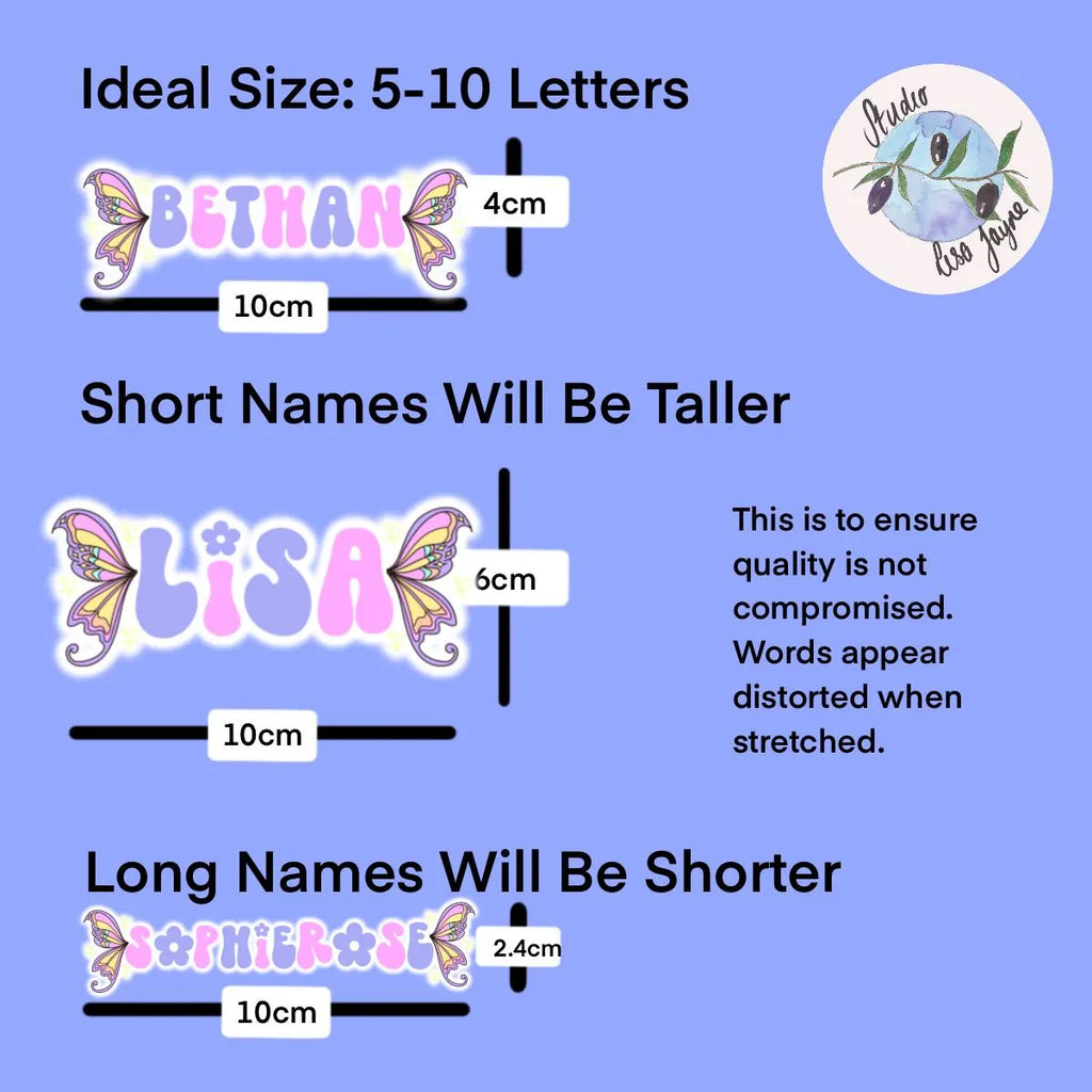 Fairy Personalised Waterproof Vinyl Name Sticker