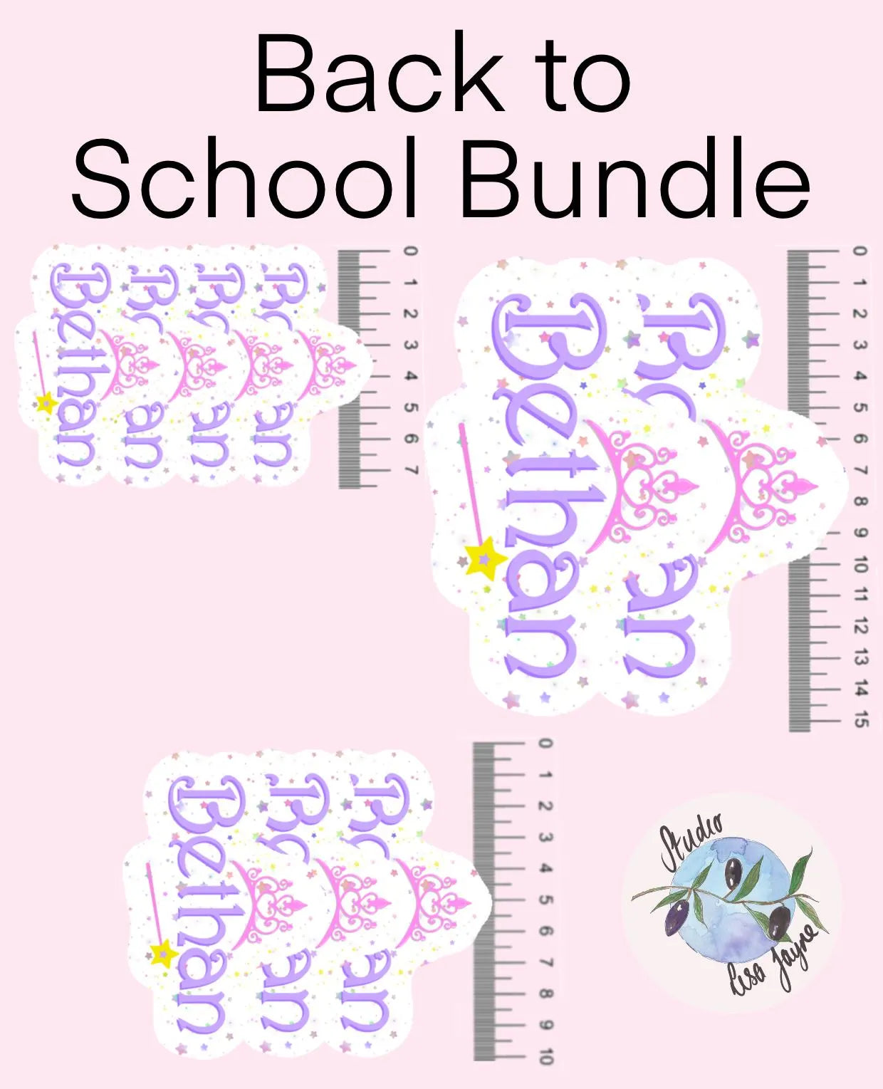 Fairy Princess Name Personalised Waterproof Vinyl Sticker