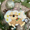 Reindeer Cloud Christmas Tree Decoration Wooden Layered Handmade