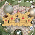Reindeer Family Personalised Wooden Christmas Tree Decoration Handmade
