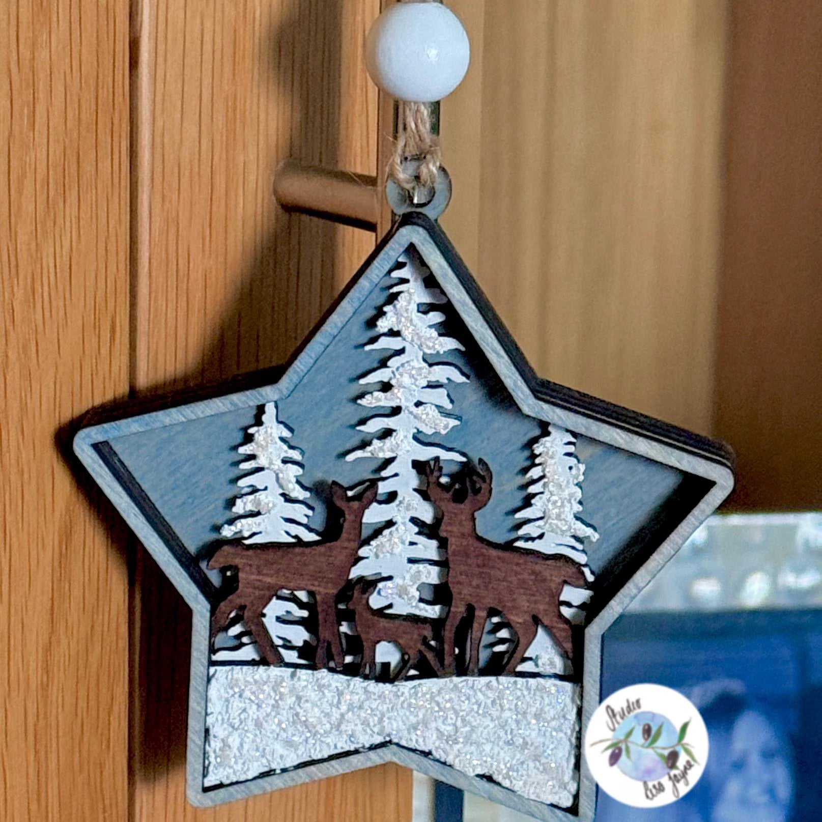 Christmas Star Tree Decoration Wooden Layered Handmade