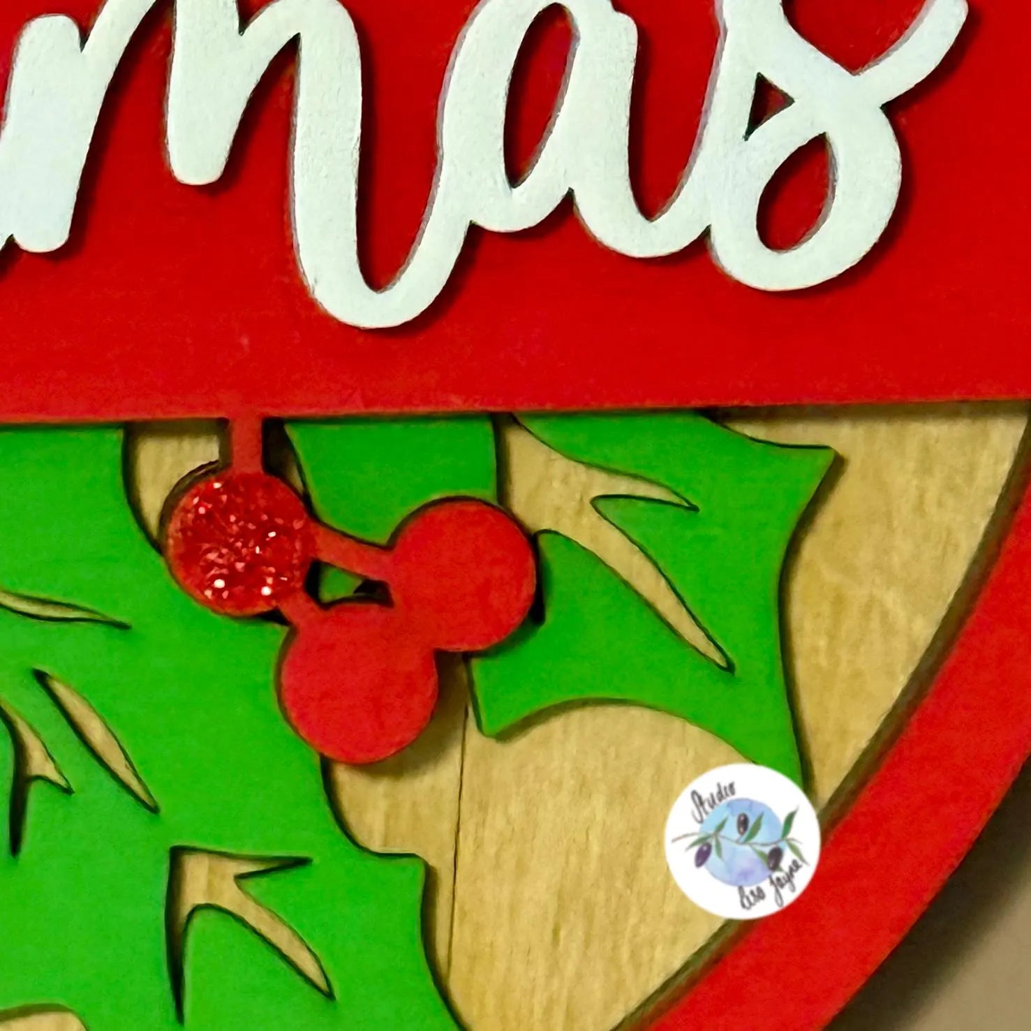 Merry Christmas Hanging Wall Sign Handmade and Hand Painted