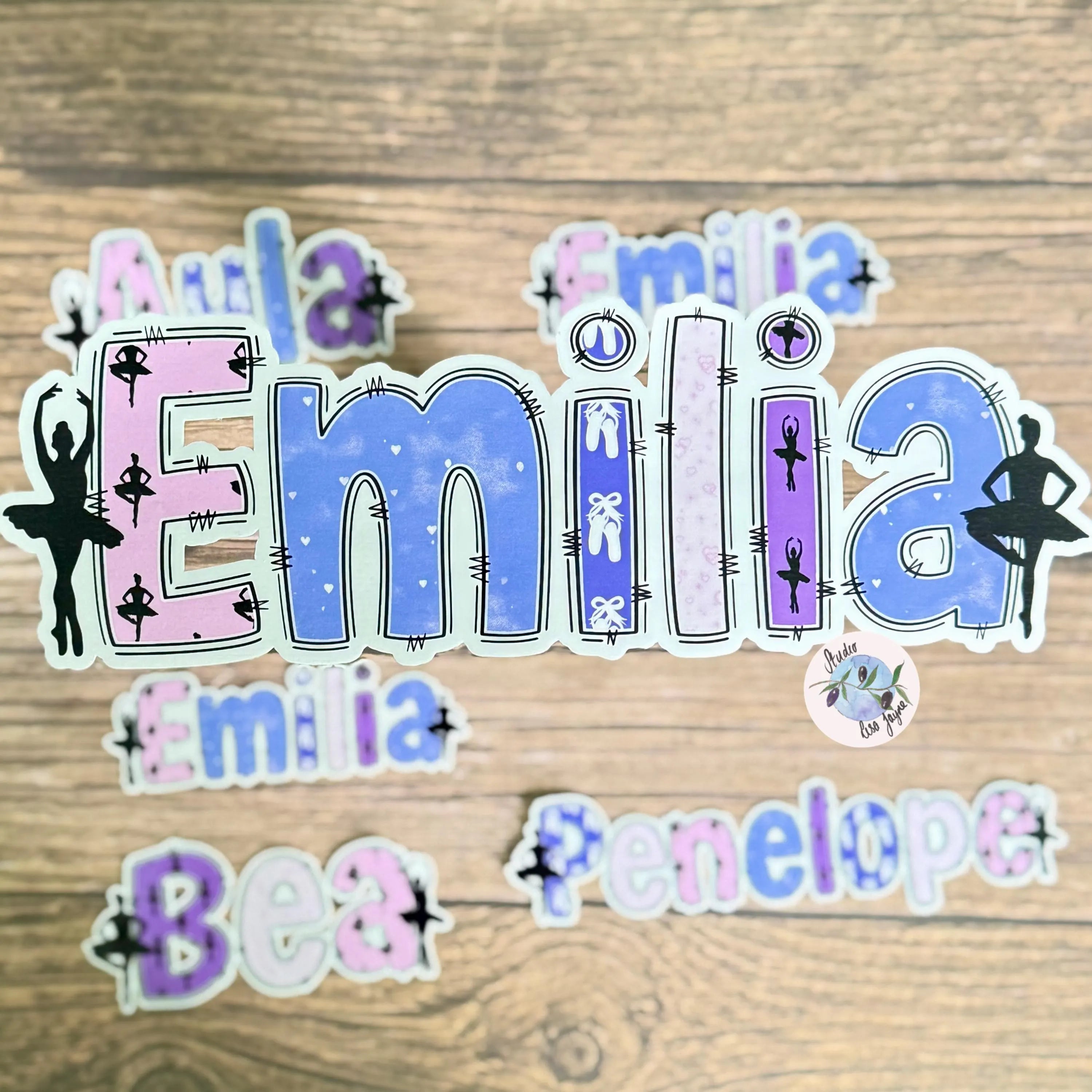 Ballet Dancer Name Personalised Waterproof Vinyl Sticker