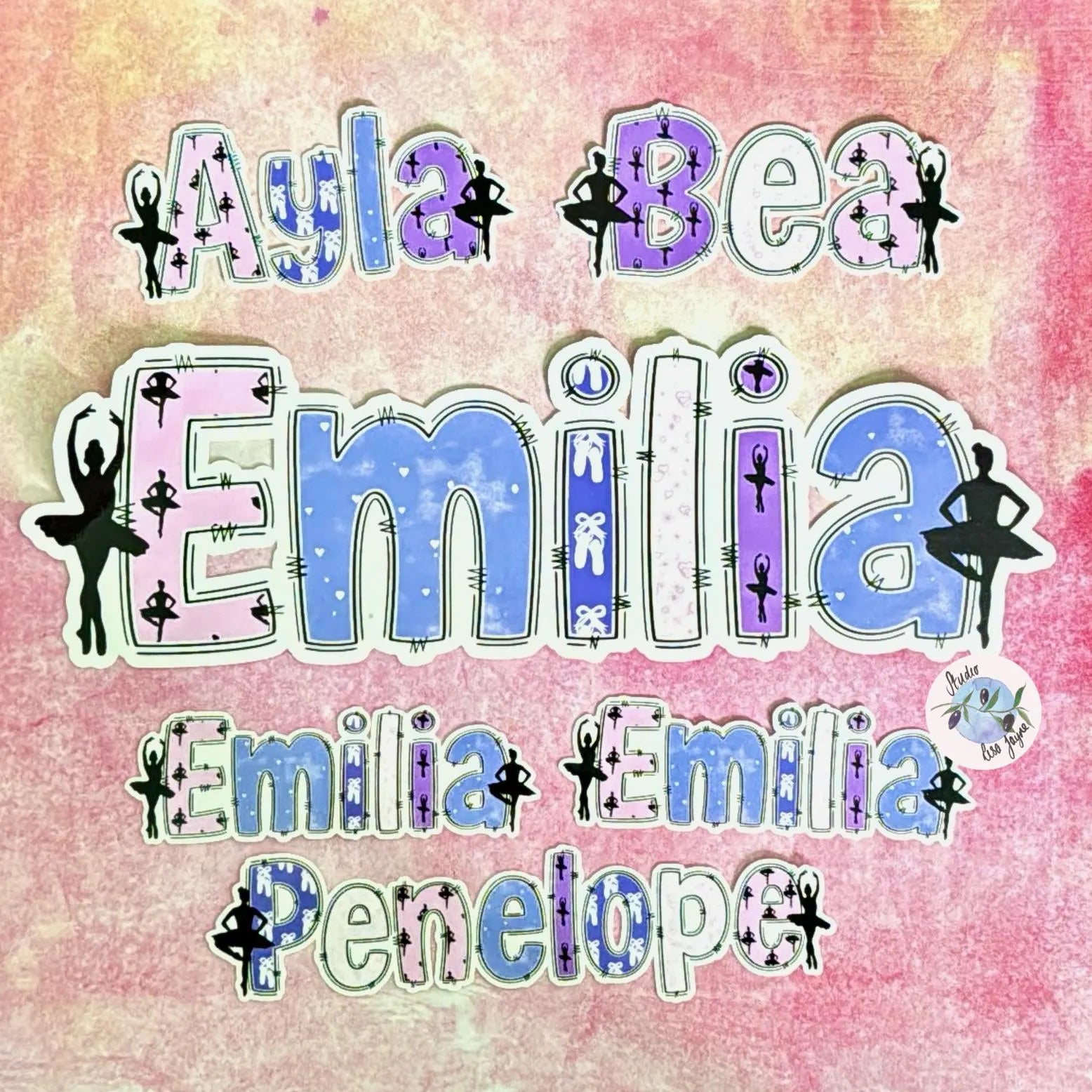 Ballet Dancer Name Personalised Waterproof Vinyl Sticker