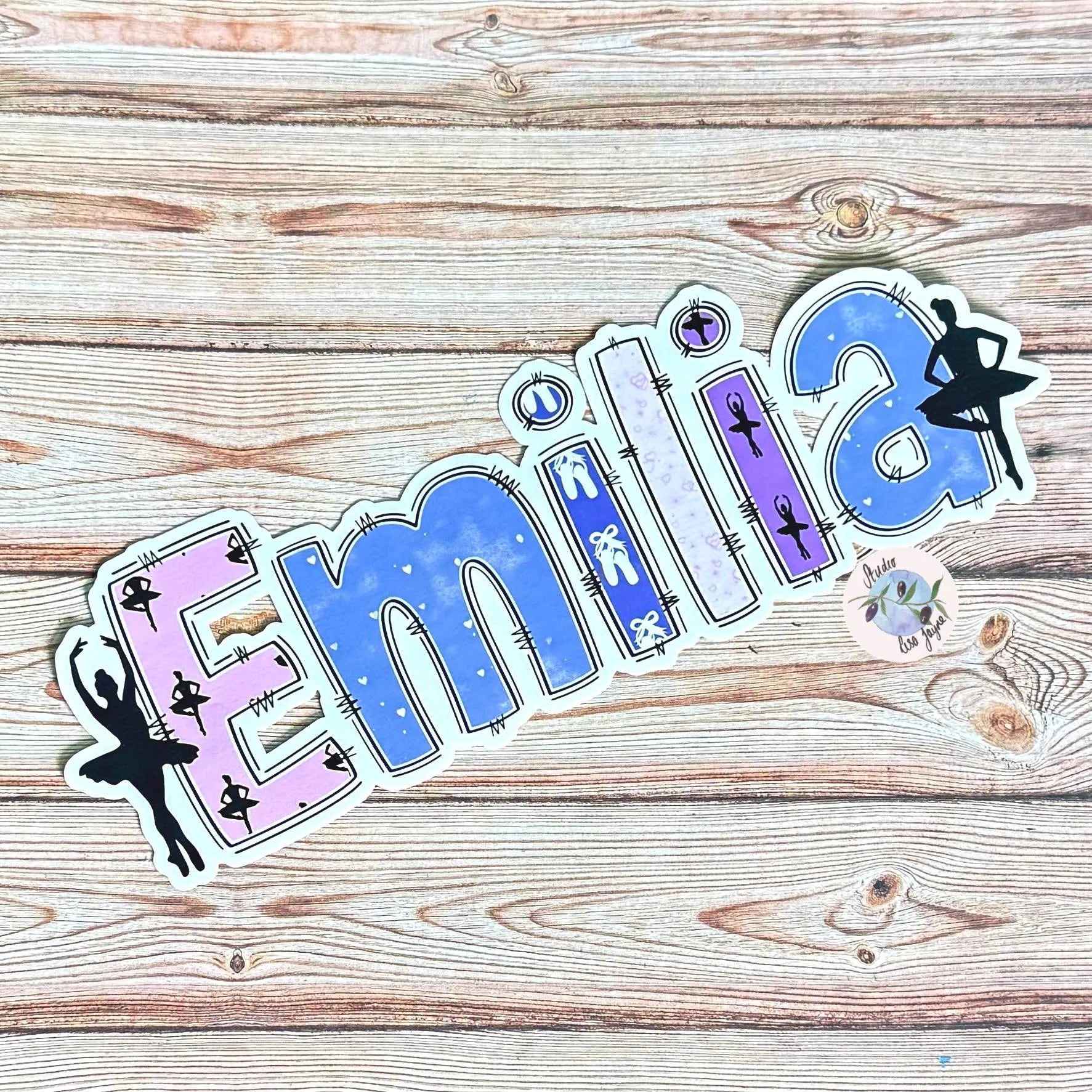 Ballet Dancer Name Personalised Waterproof Vinyl Sticker