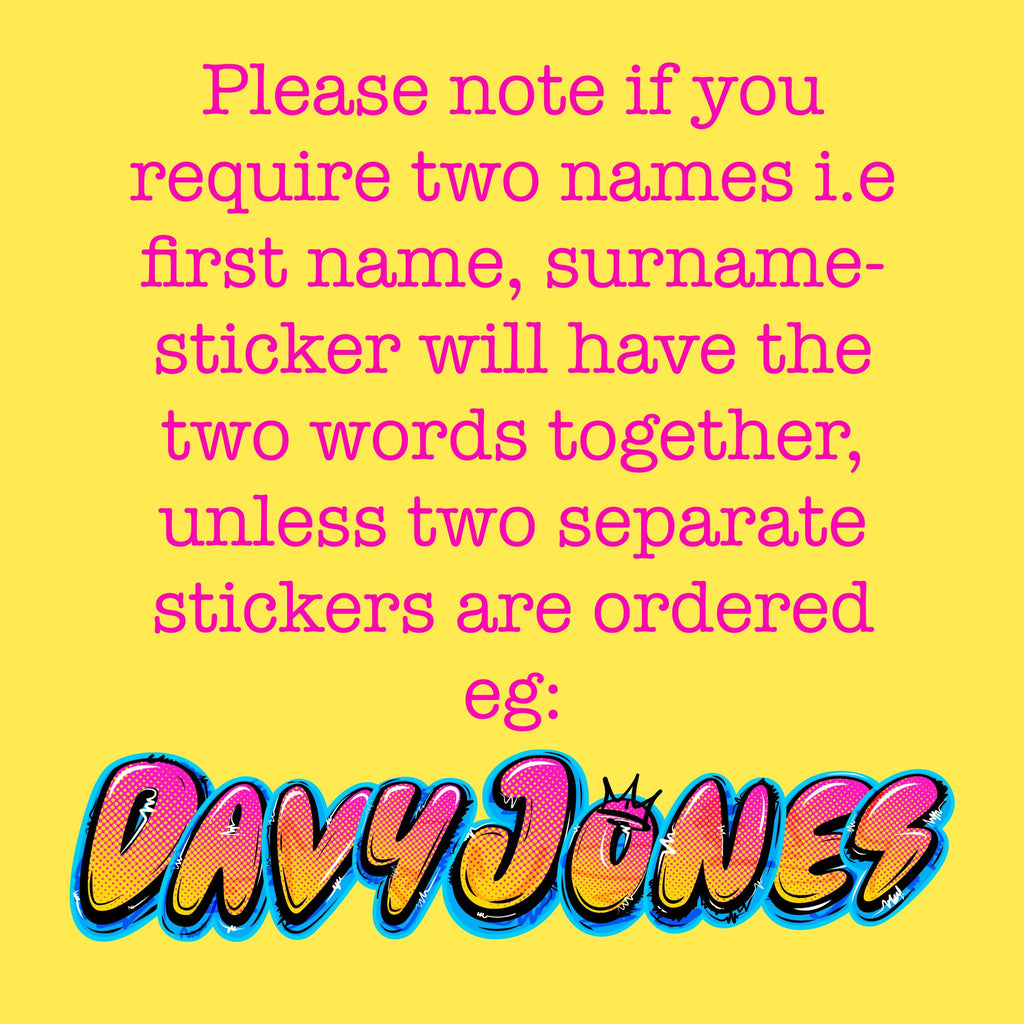 Party Bag name stickers – Waterproof Vinyl Stickers handmade