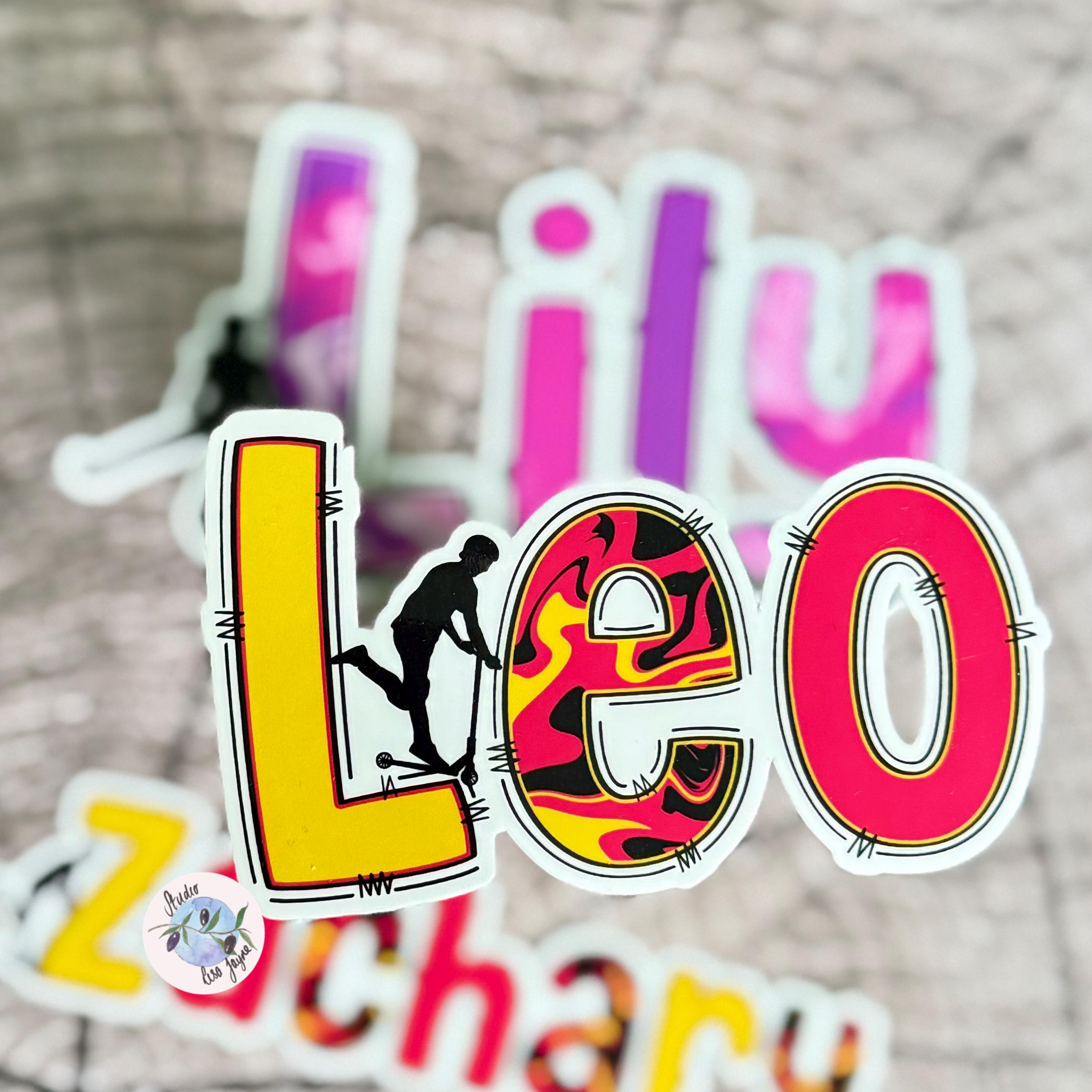 Scooter Name Personalised Waterproof Vinyl Sticker Label Kids