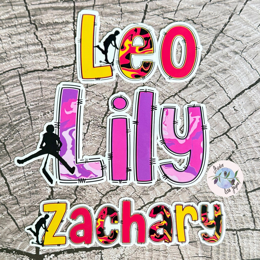 Scooter Name Personalised Waterproof Vinyl Sticker Label Kids