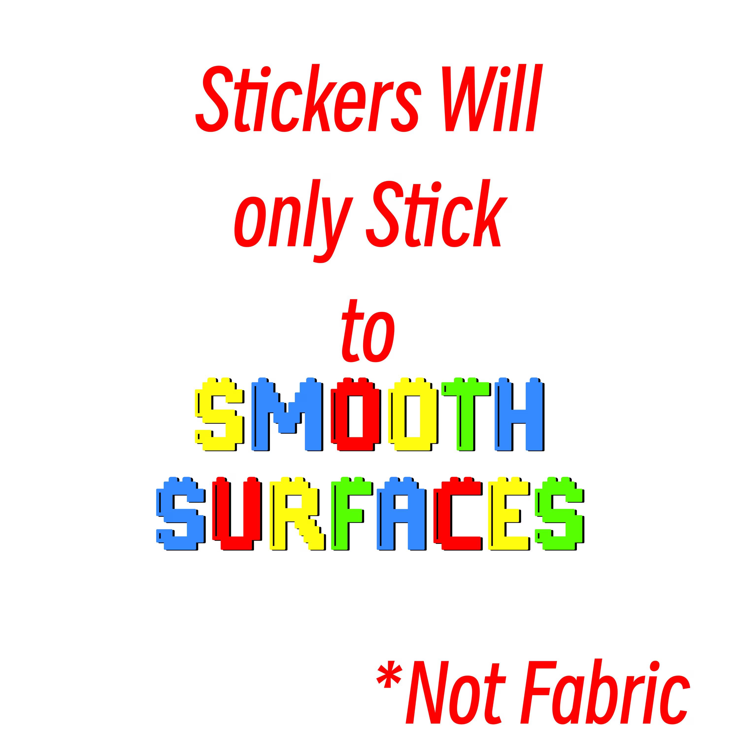 Building Block Bricks Colourful Name Personalised Waterproof Vinyl Sticker Label Kids