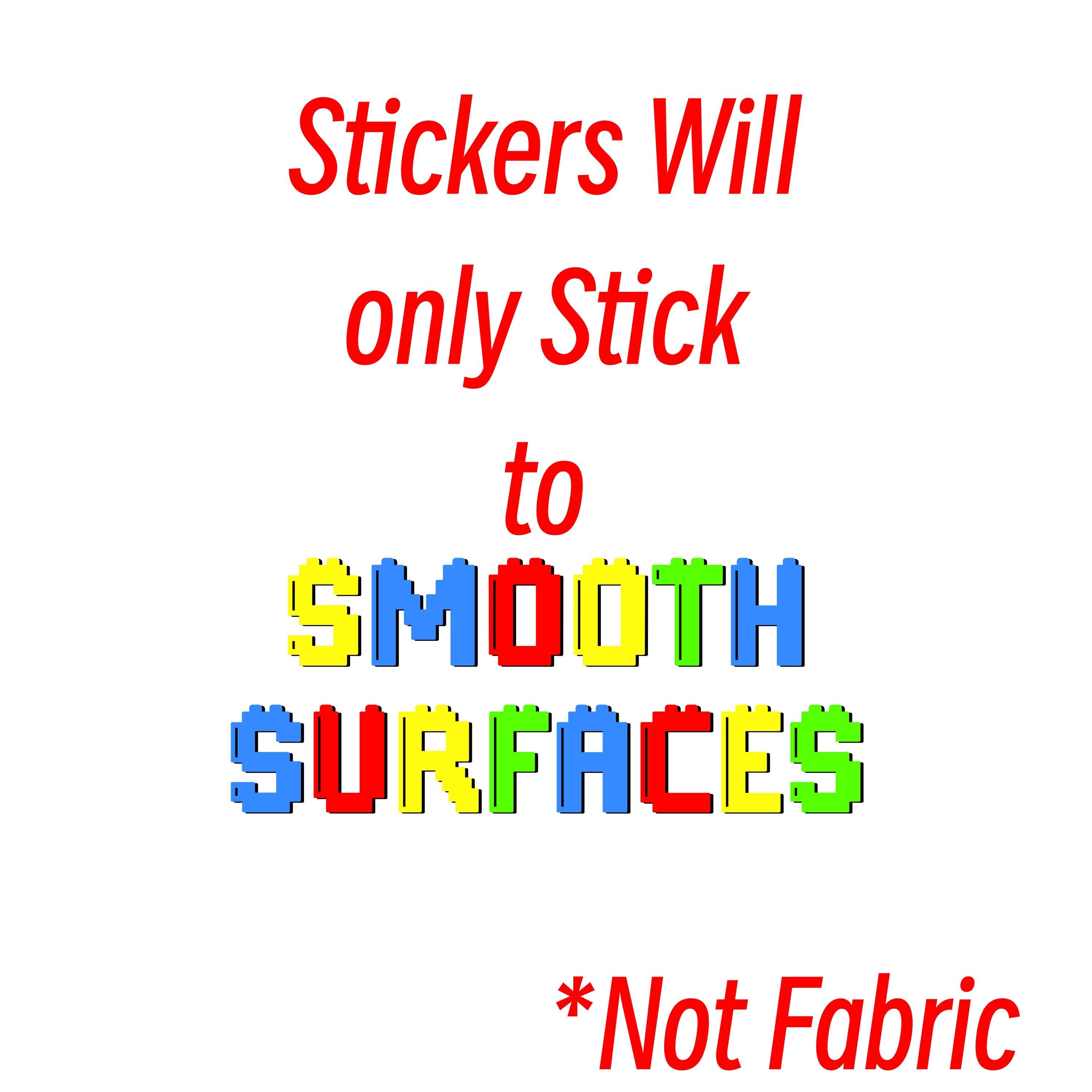 Building Block Colourful Name Sticker Label Kids
