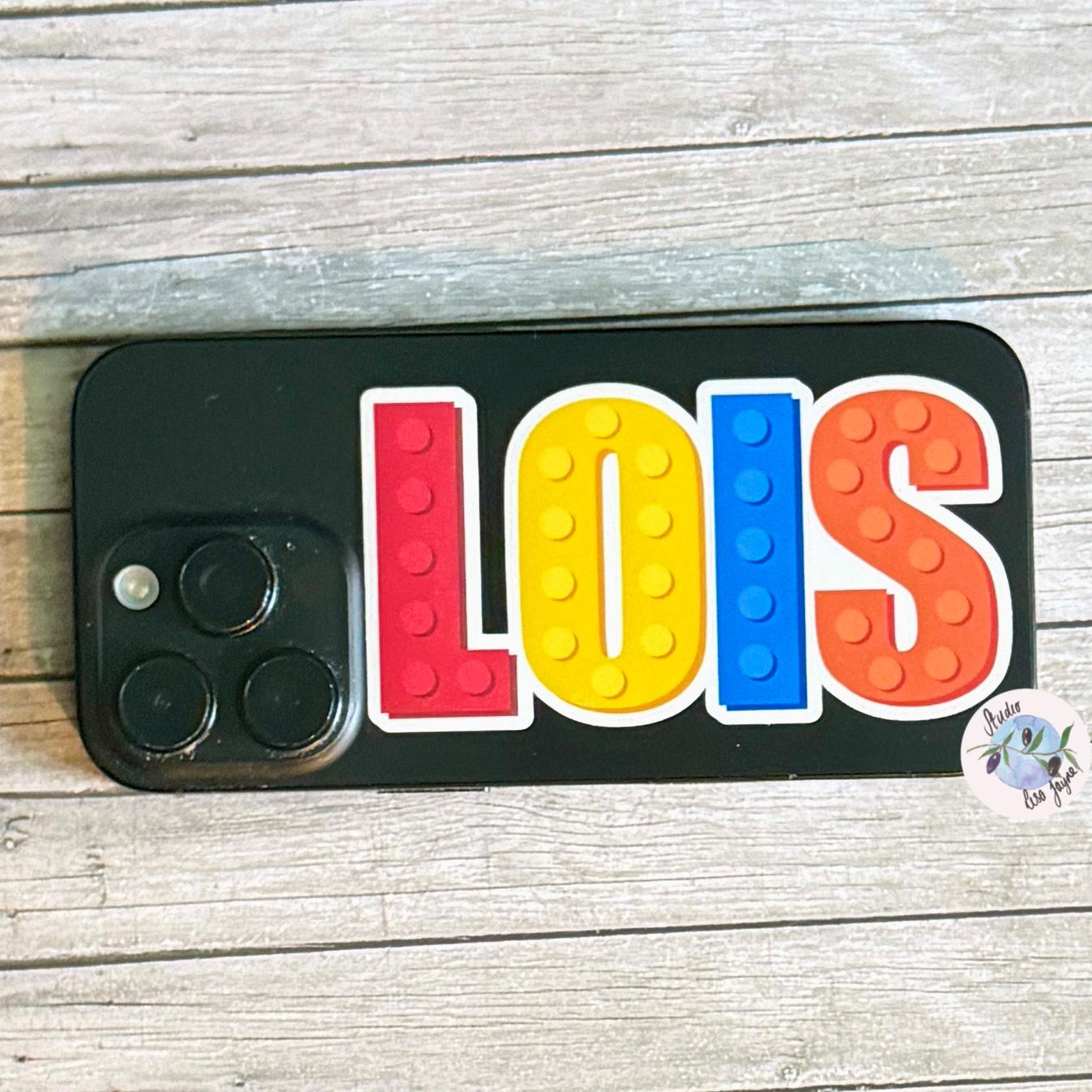 Building Block Colourful Name Sticker Label Kids