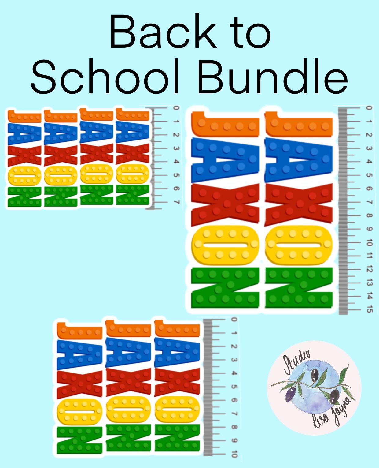 Building Block Colourful Name Sticker Label Kids