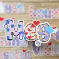 Nurse Healthcare Assistant Personalised Name Waterproof Vinyl Sticker For Smooth Surfaces - a Meg sticker of a name