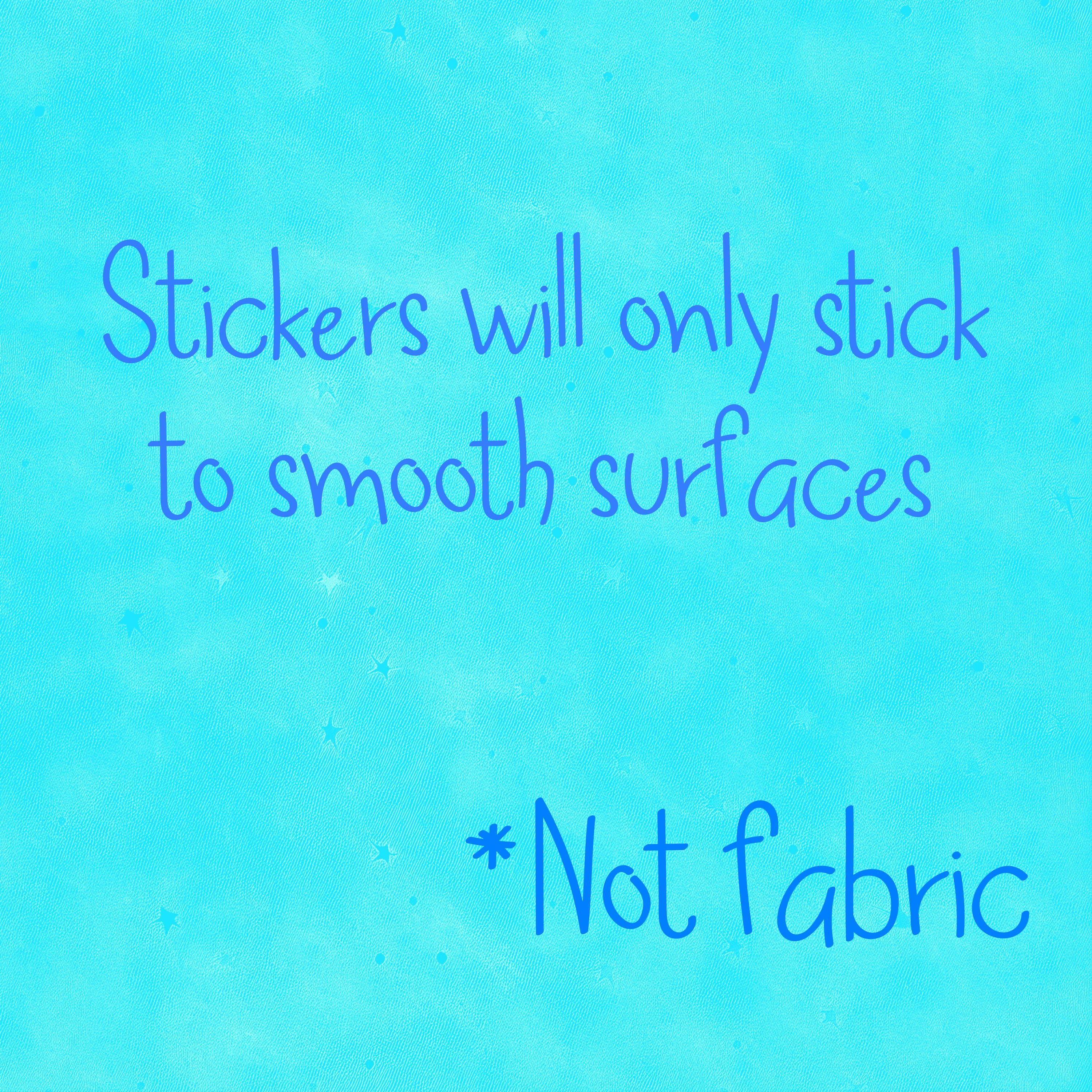 Monster Name Sticker for Smooth Surfaces - a blue surface with writing on it