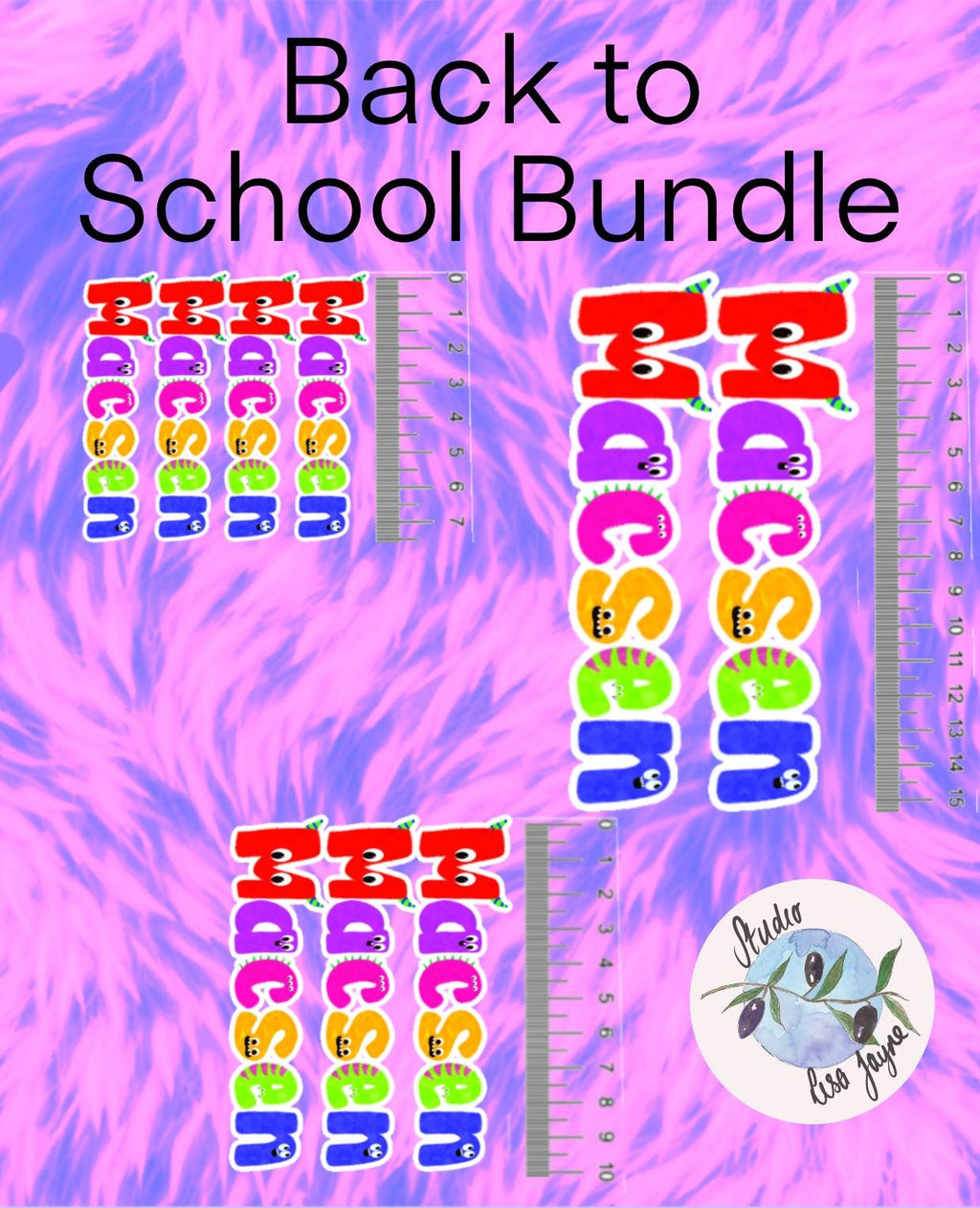 Monster Name Sticker for Smooth Surfaces - a back to school bundle of stickers