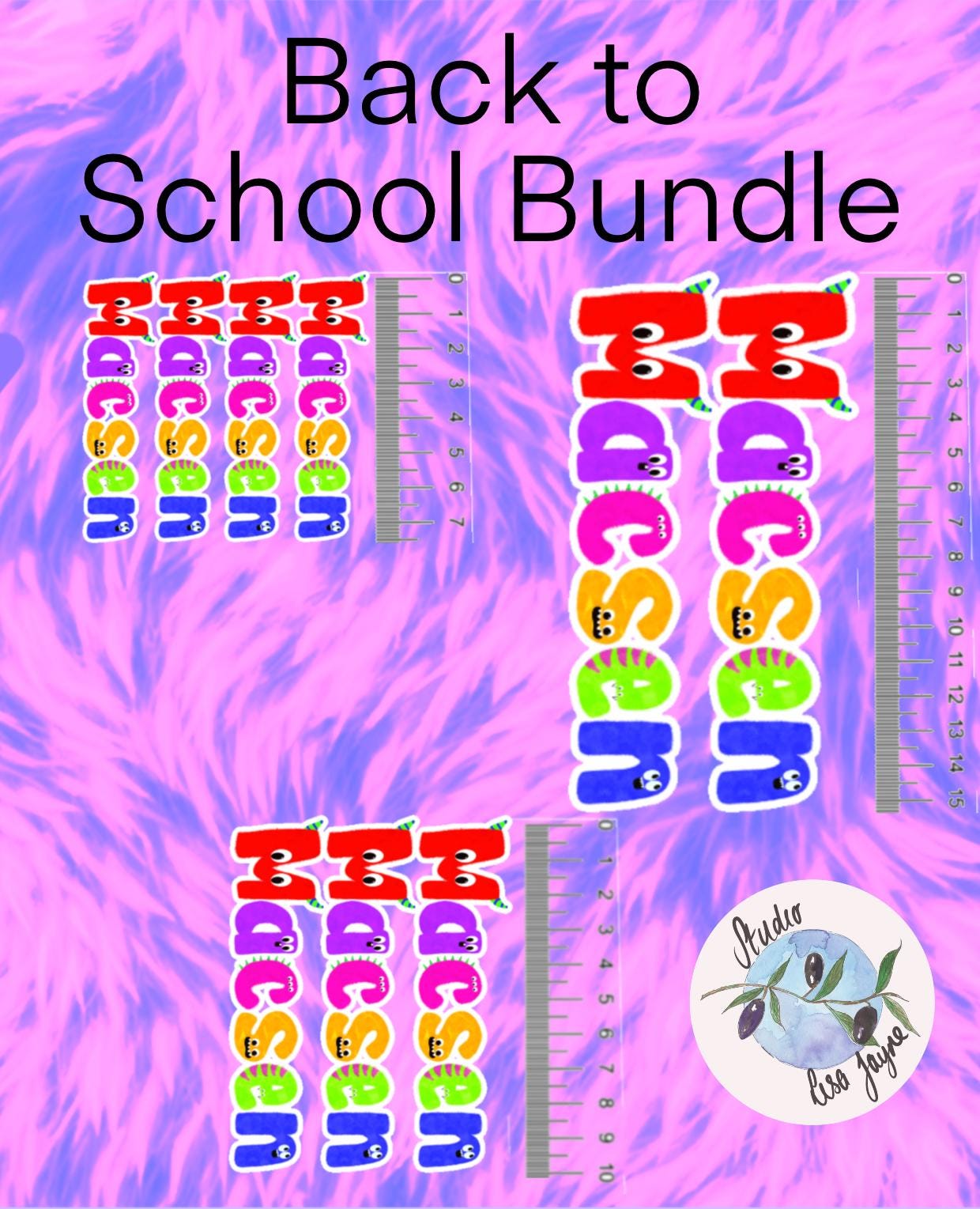 Monster Name Sticker for Smooth Surfaces - a back to school bundle of stickers