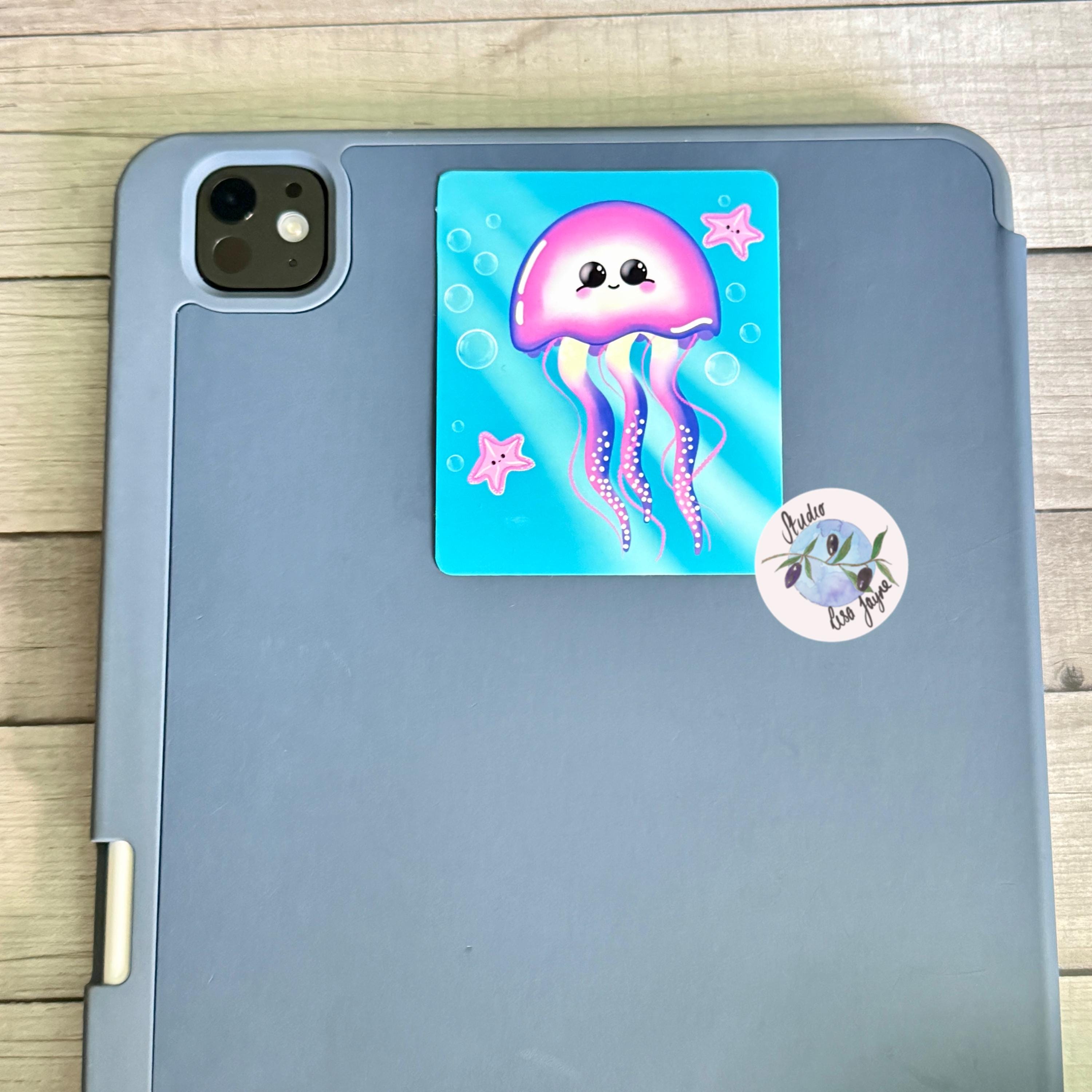 Jellyfish Starfish Underwater Waterproof Vinyl Sticker Handmade Hand drawn