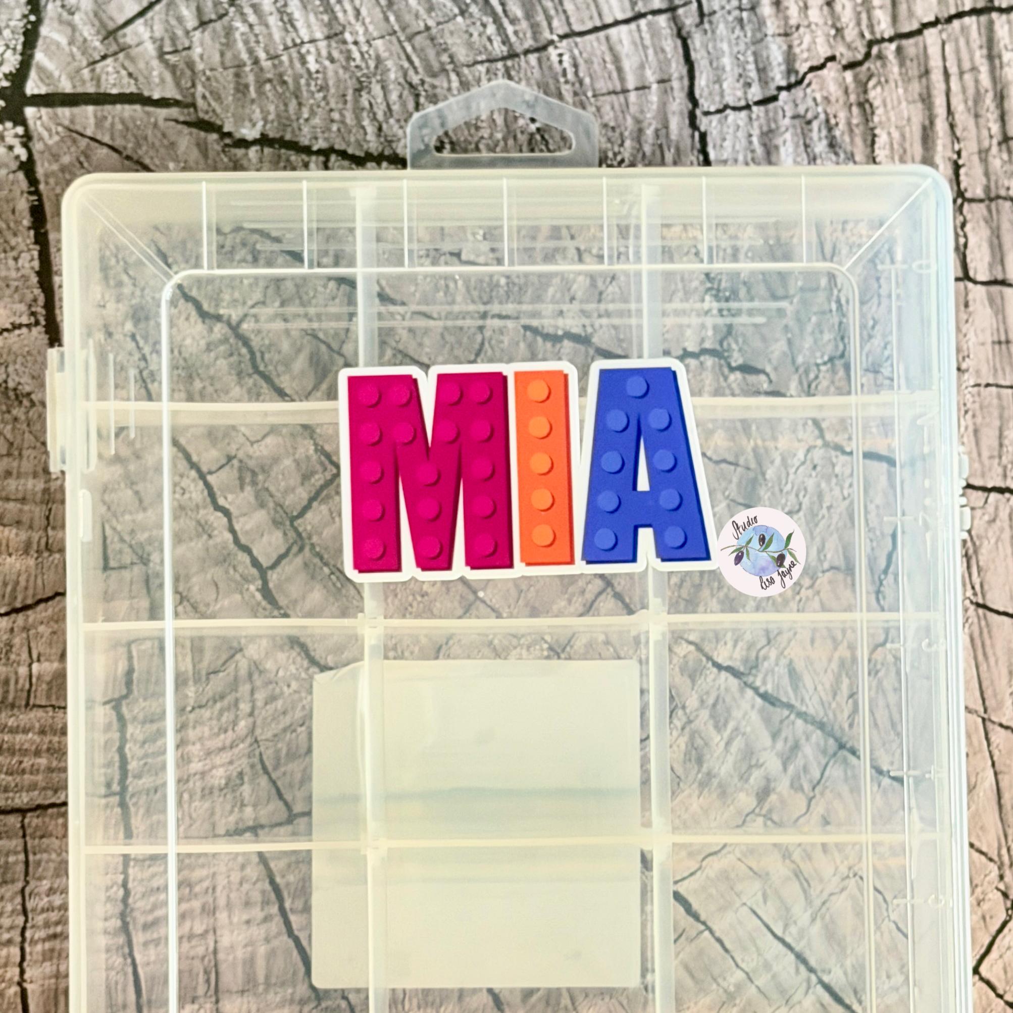 Building Block Colourful Name Sticker Label Kids