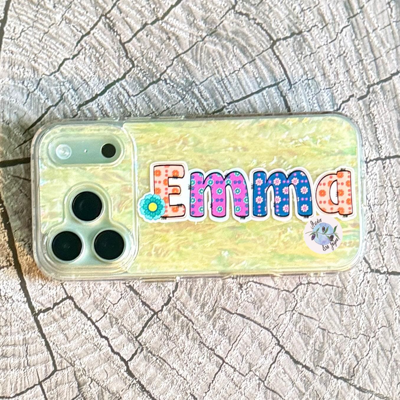 Retro Floral Personalised Name Waterproof Vinyl Sticker For Smooth Surfaces - a phone case with a name on it