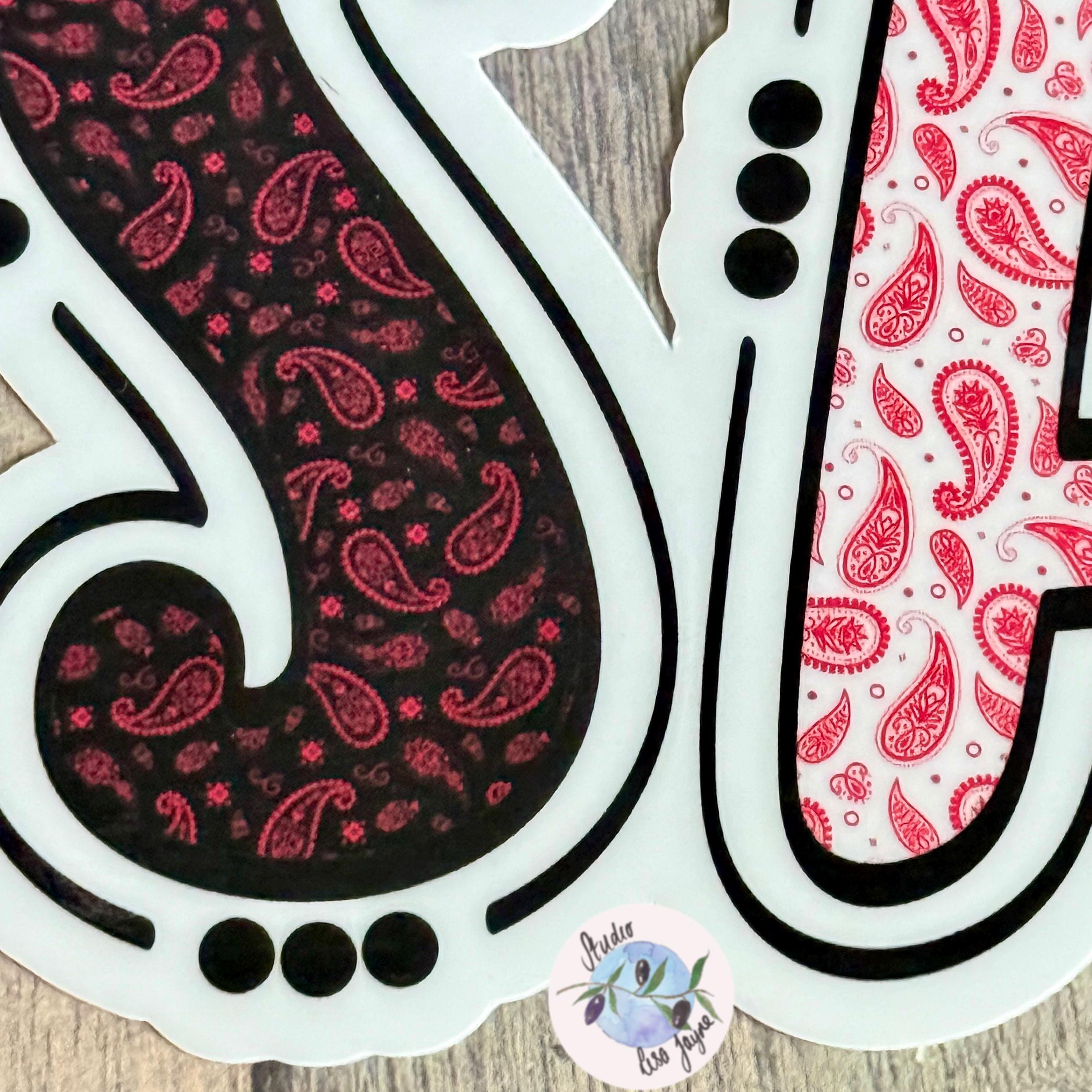 Paisley Pattern Name Sticker Label Kids - a close up of a logo