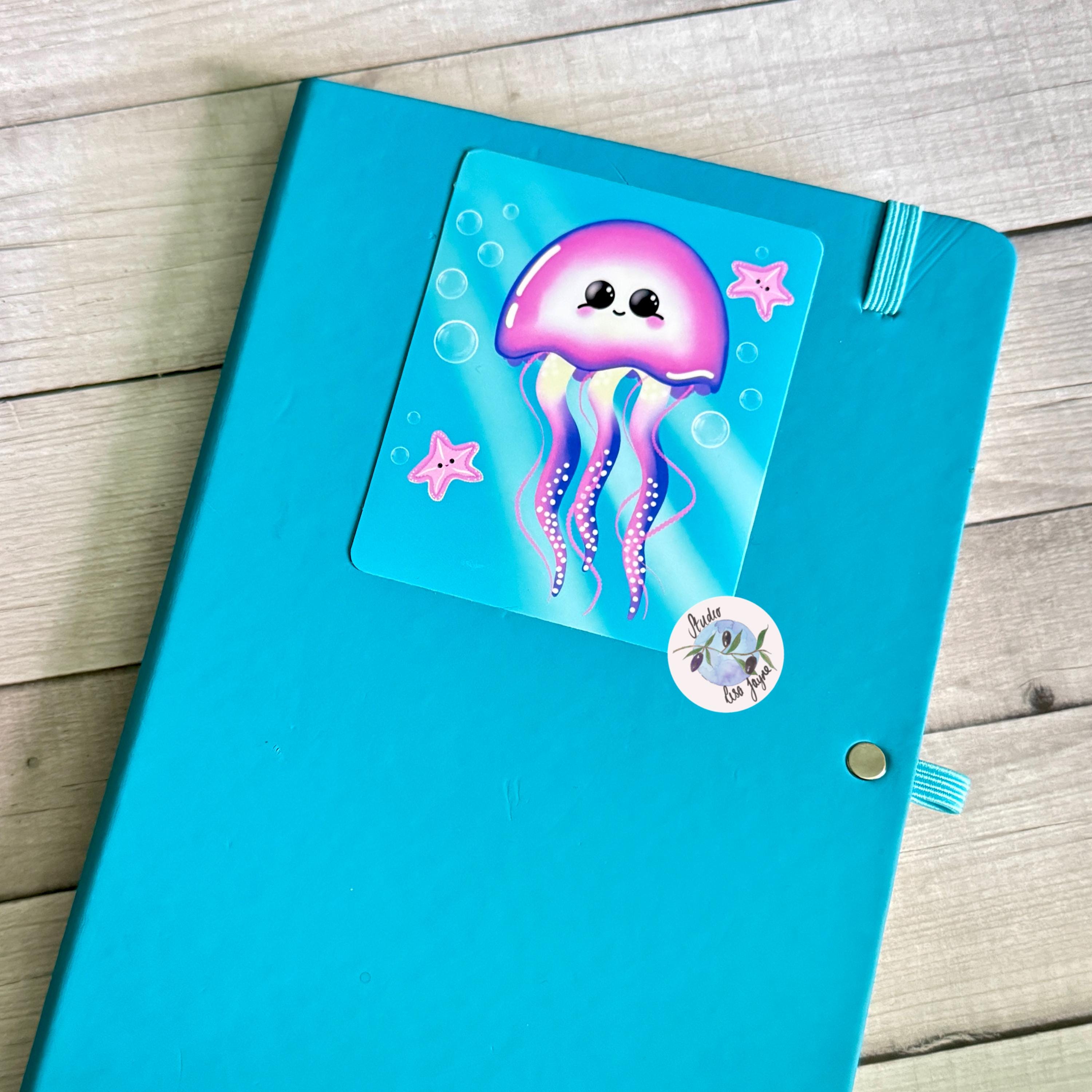 Jellyfish Starfish Underwater Waterproof Vinyl Sticker Handmade Hand drawn