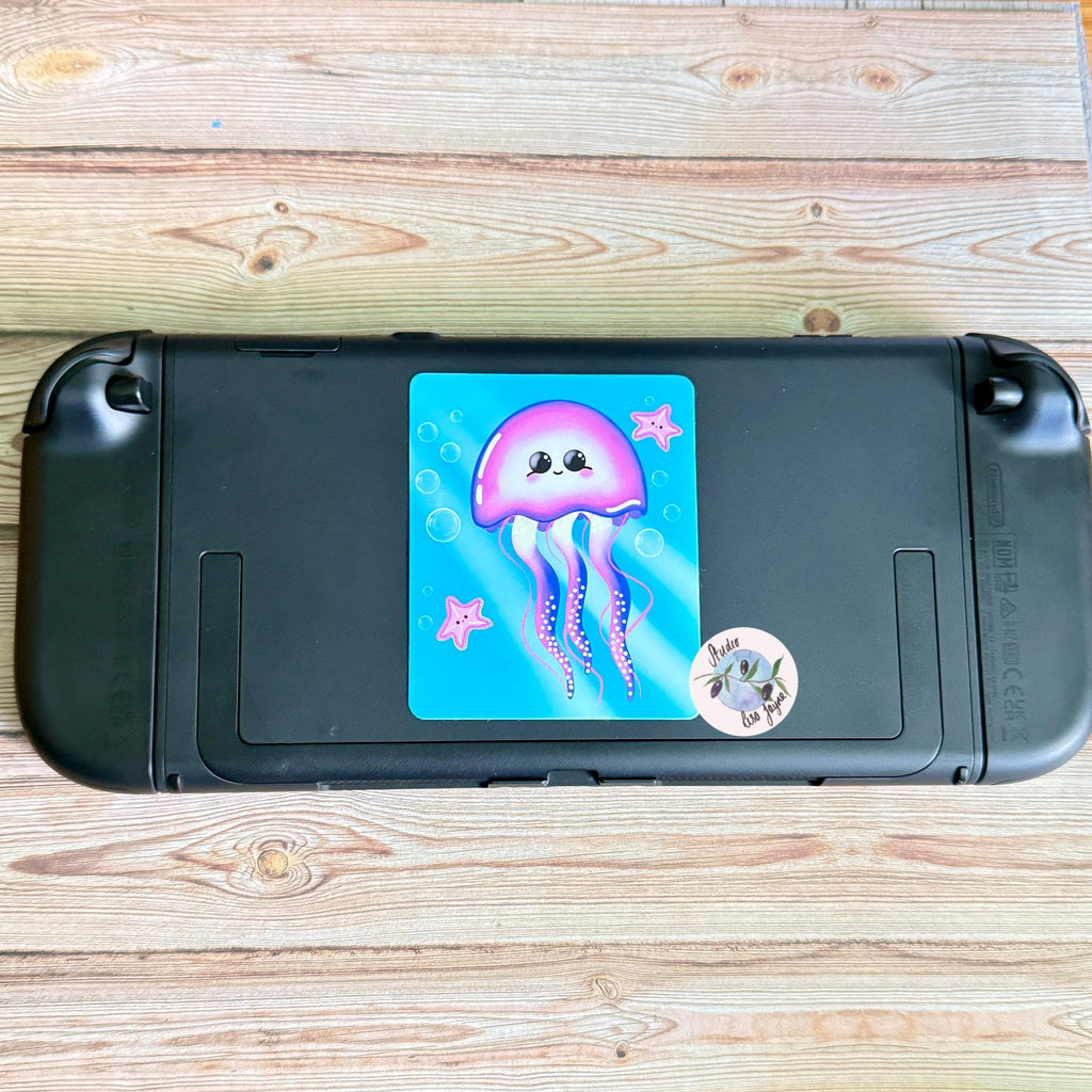 Jellyfish Starfish Underwater Waterproof Vinyl Sticker Handmade Hand drawn
