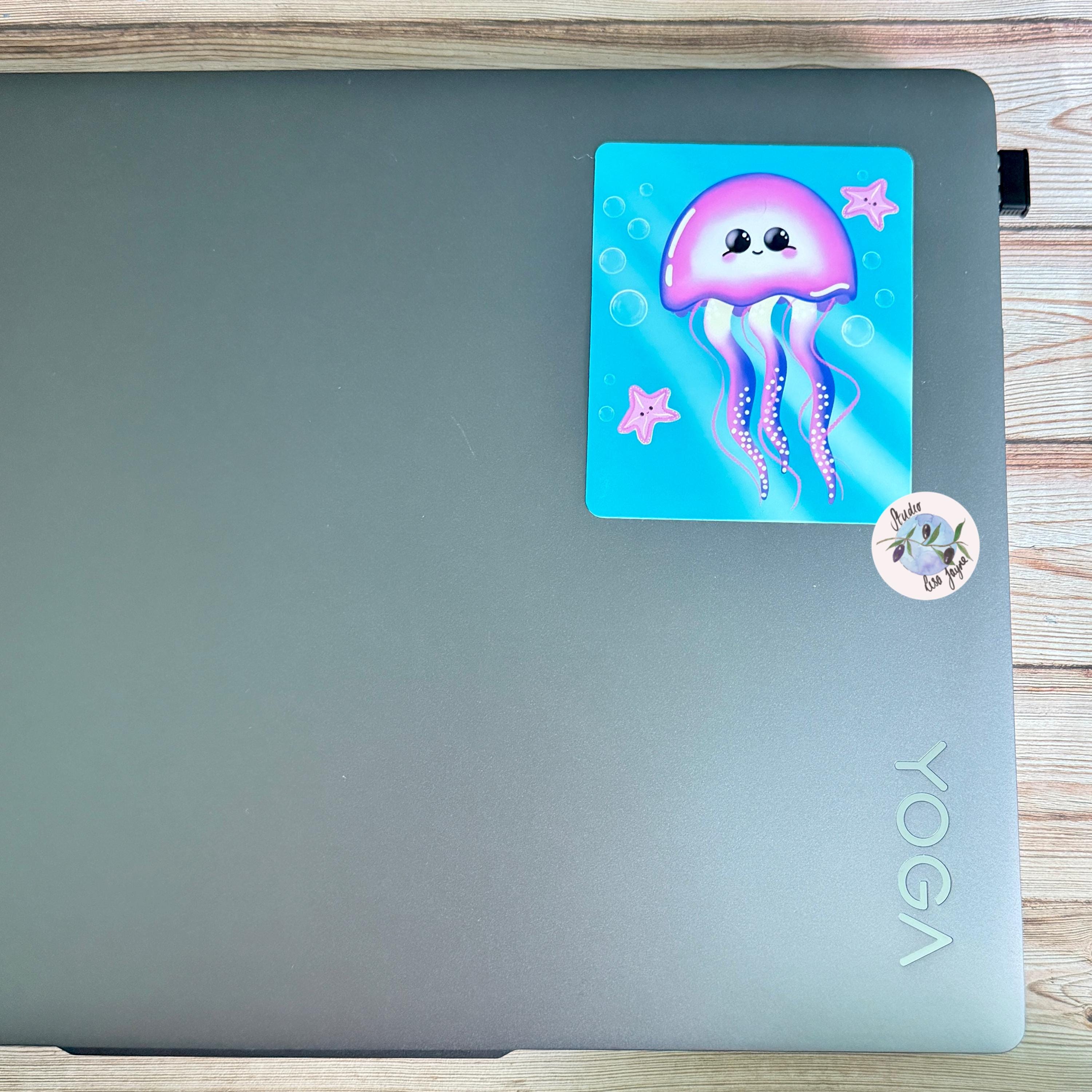 Jellyfish Starfish Underwater Waterproof Vinyl Sticker Handmade Hand drawn