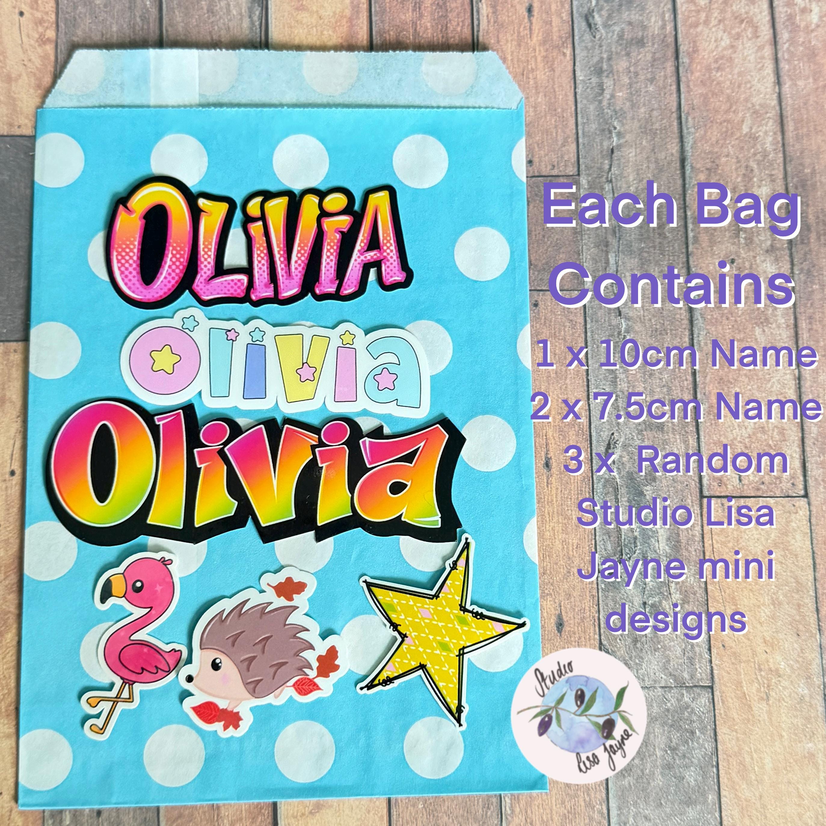 Party Bag name stickers – Waterproof Vinyl Stickers handmade
