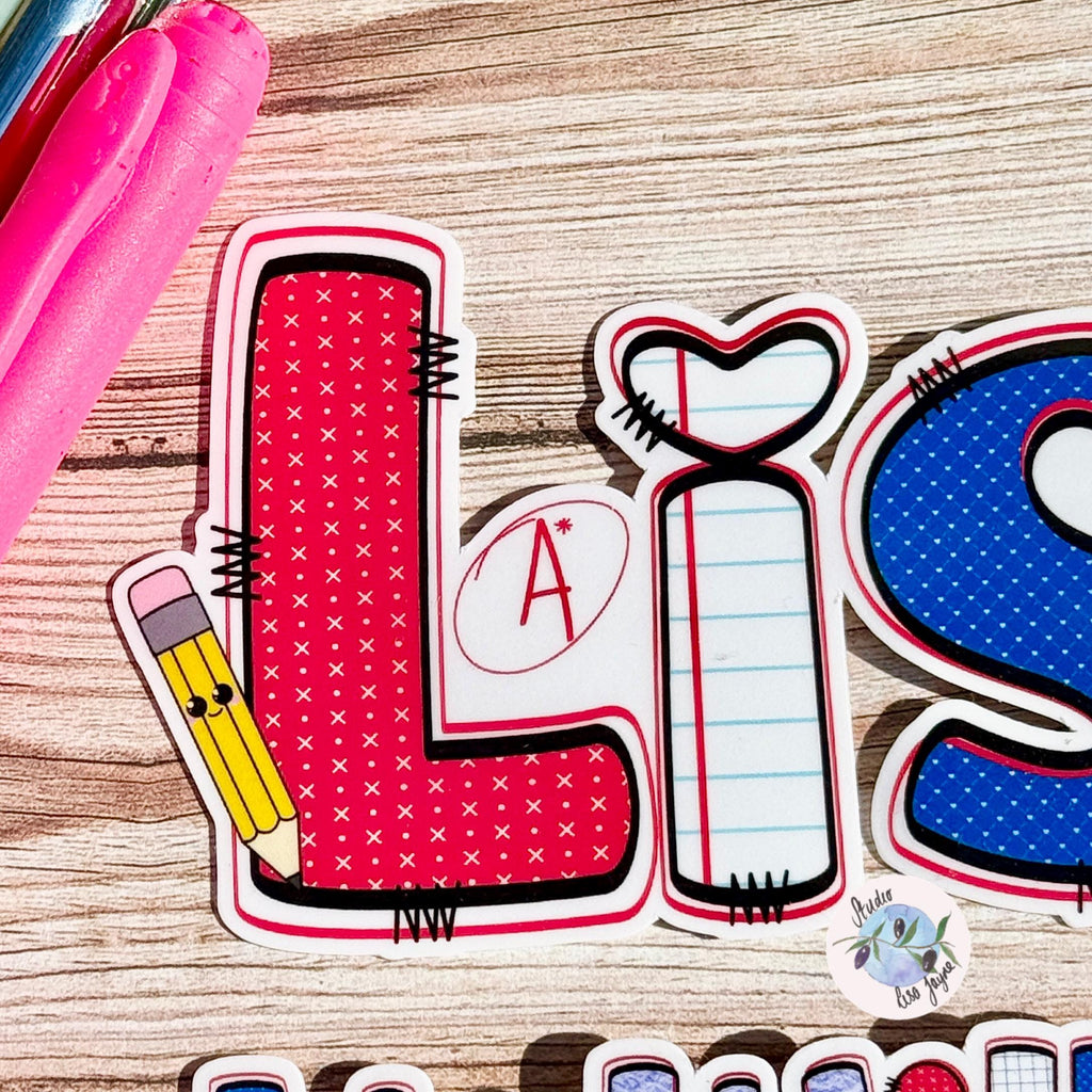 Teacher Name Sticker Label - a close up of a sticker
