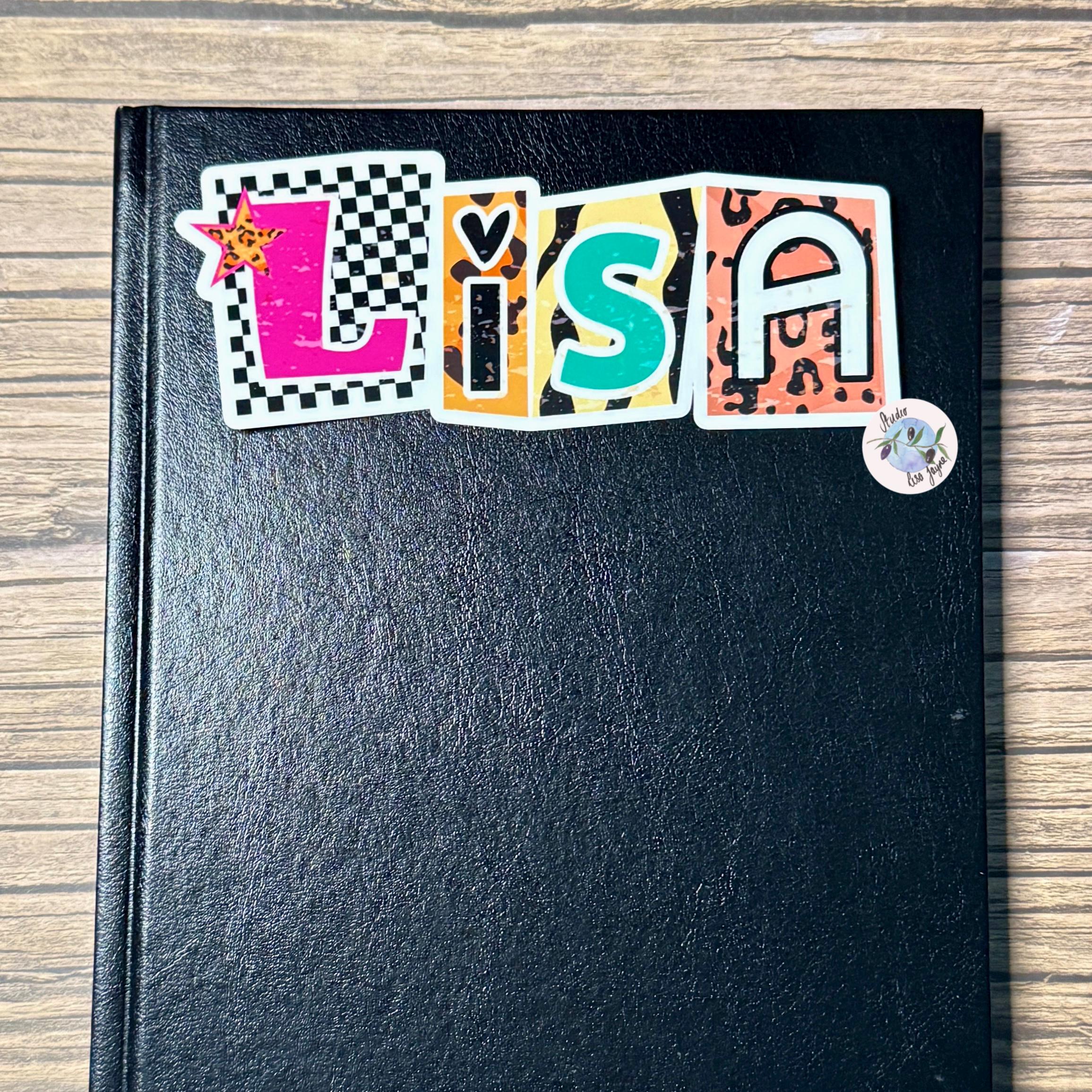 Mismatched Ransom Note animal print Personalised Name Waterproof Vinyl Sticker For Smooth Surfaces