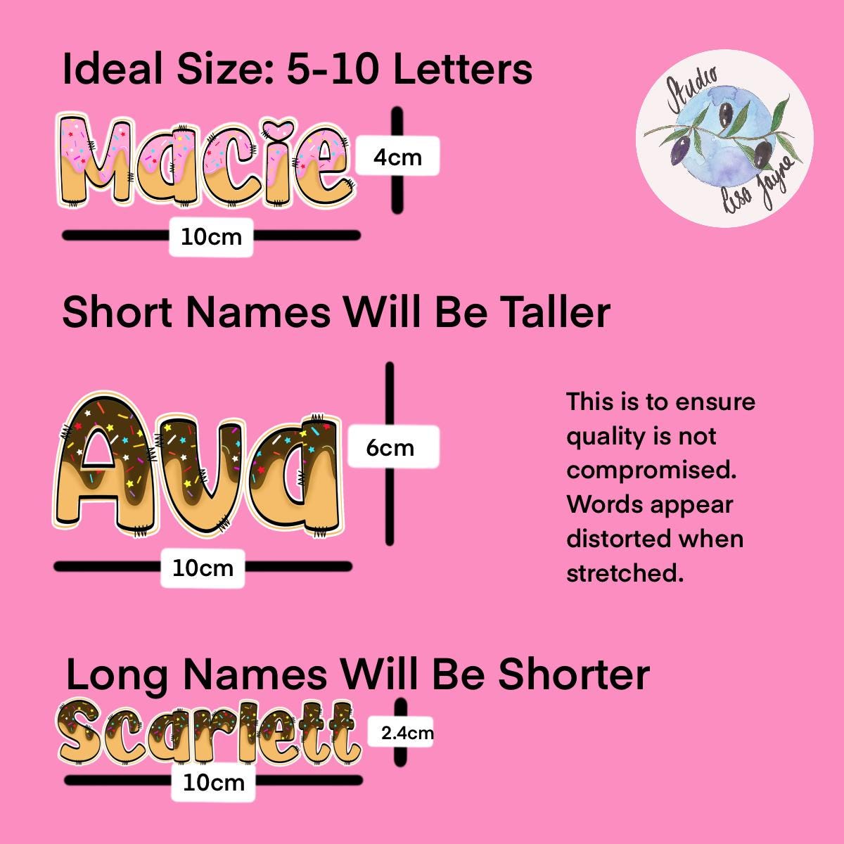Doughnut Name Sticker for Smooth Surfaces