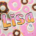 Doughnut Name Sticker for Smooth Surfaces