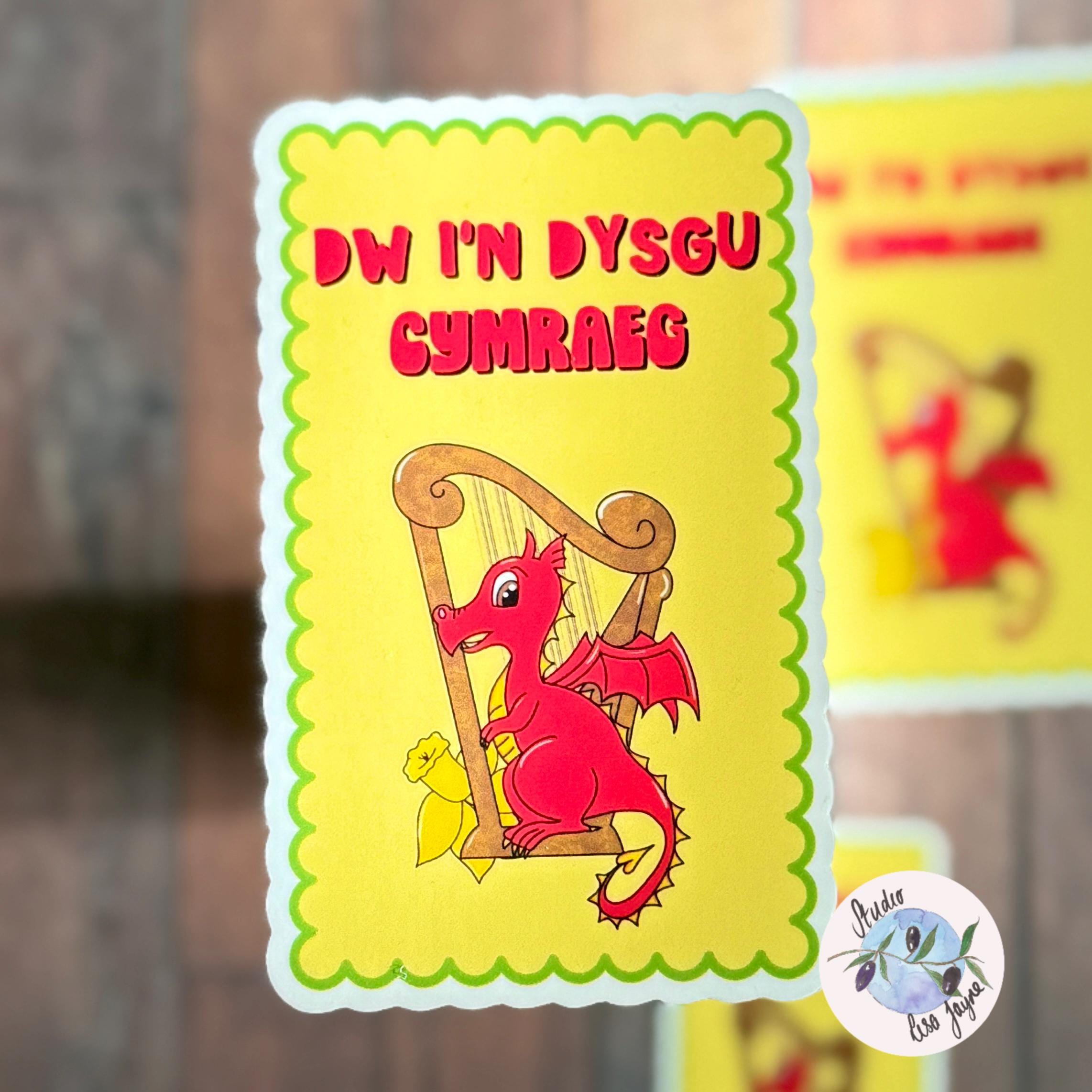 Dw i’n Dysgu Cymraeg/Im Learning Welsh Waterproof Vinyl Sticker Cymru Cymraeg
