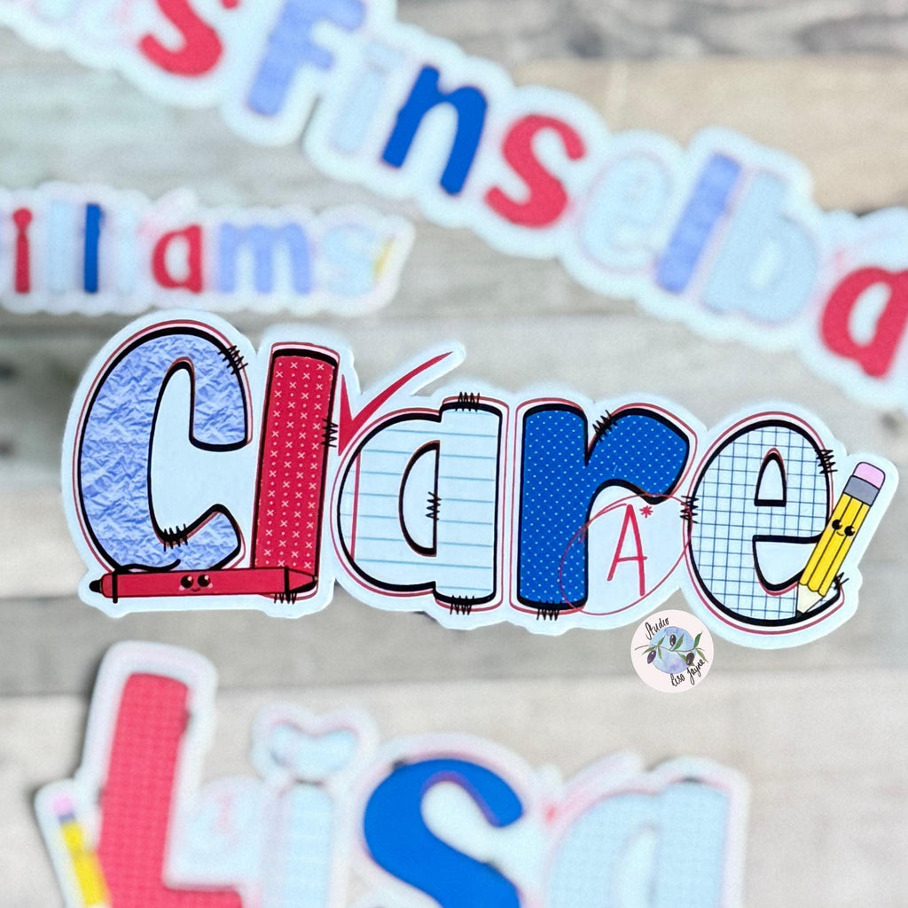 Teacher Name Sticker Label - a close up of a sticker