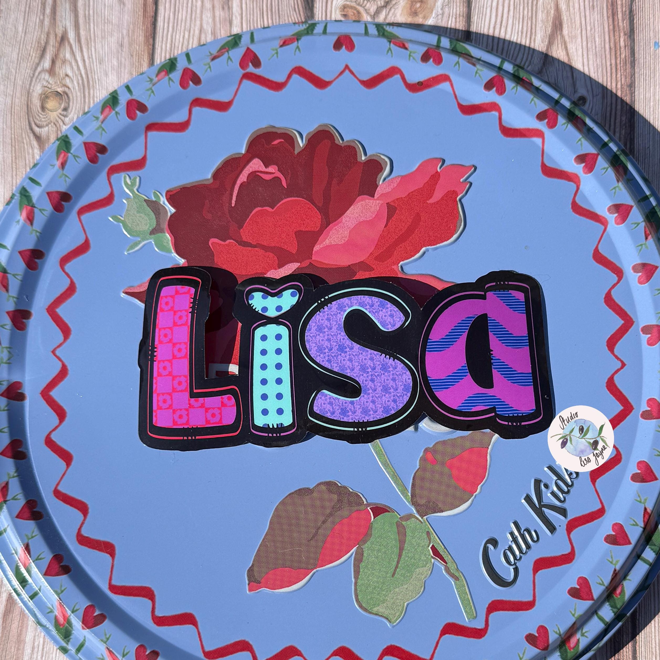 Bright Patterned Personalised Name Waterproof Vinyl Sticker Label