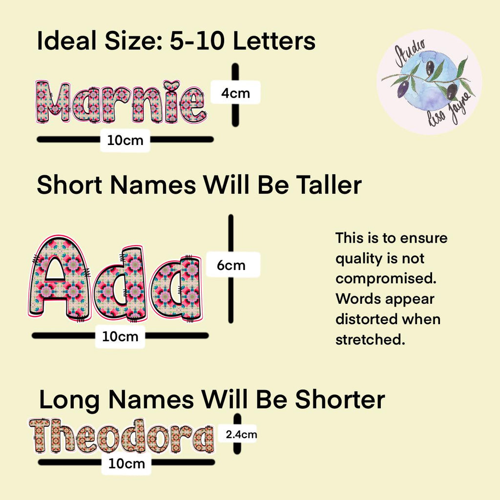 Floral Tile Name Sticker Label